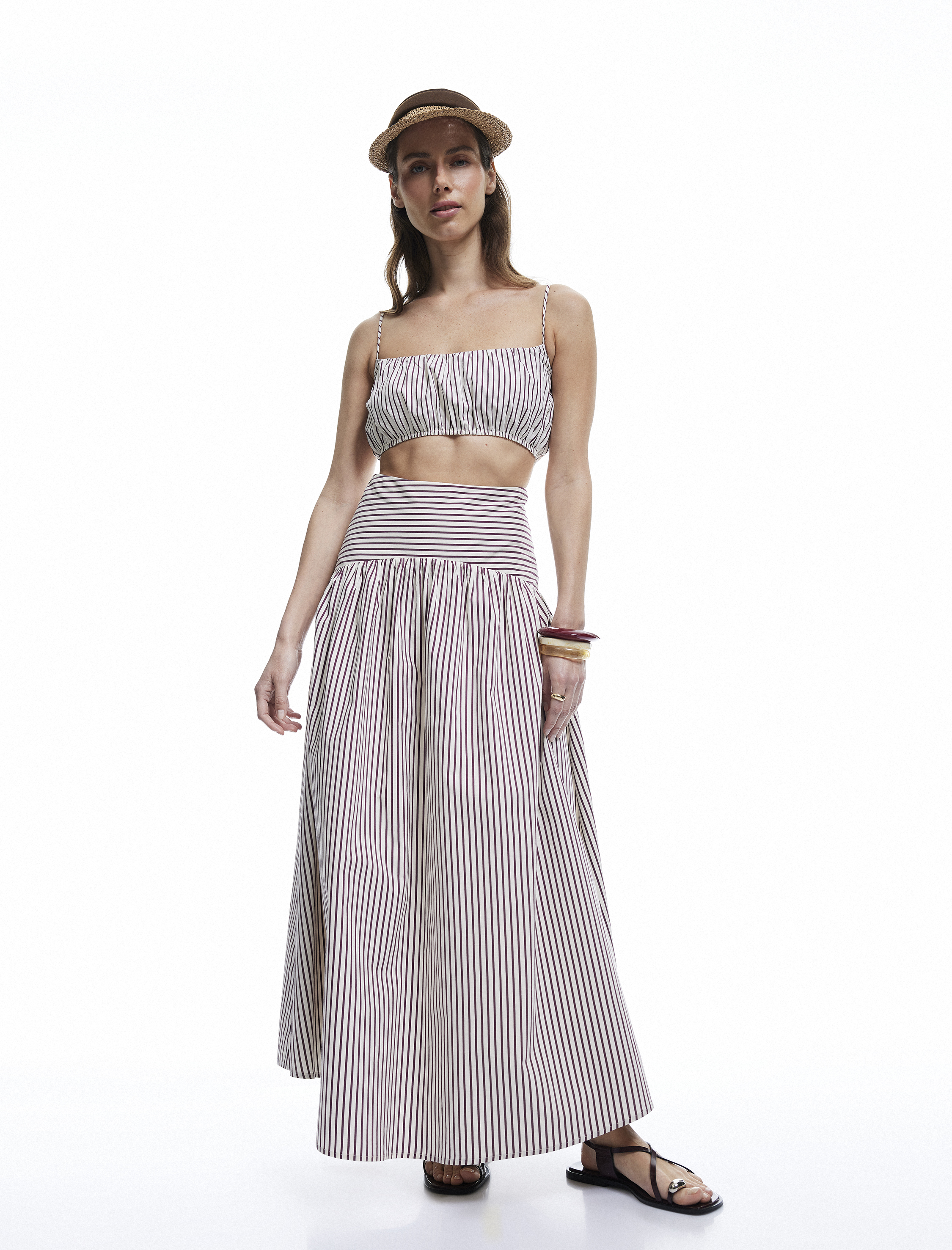   Koton X Melis Ağazat - Gabardin Kumaş Belden Oturtma Detaylı Uzun Kloş Etek