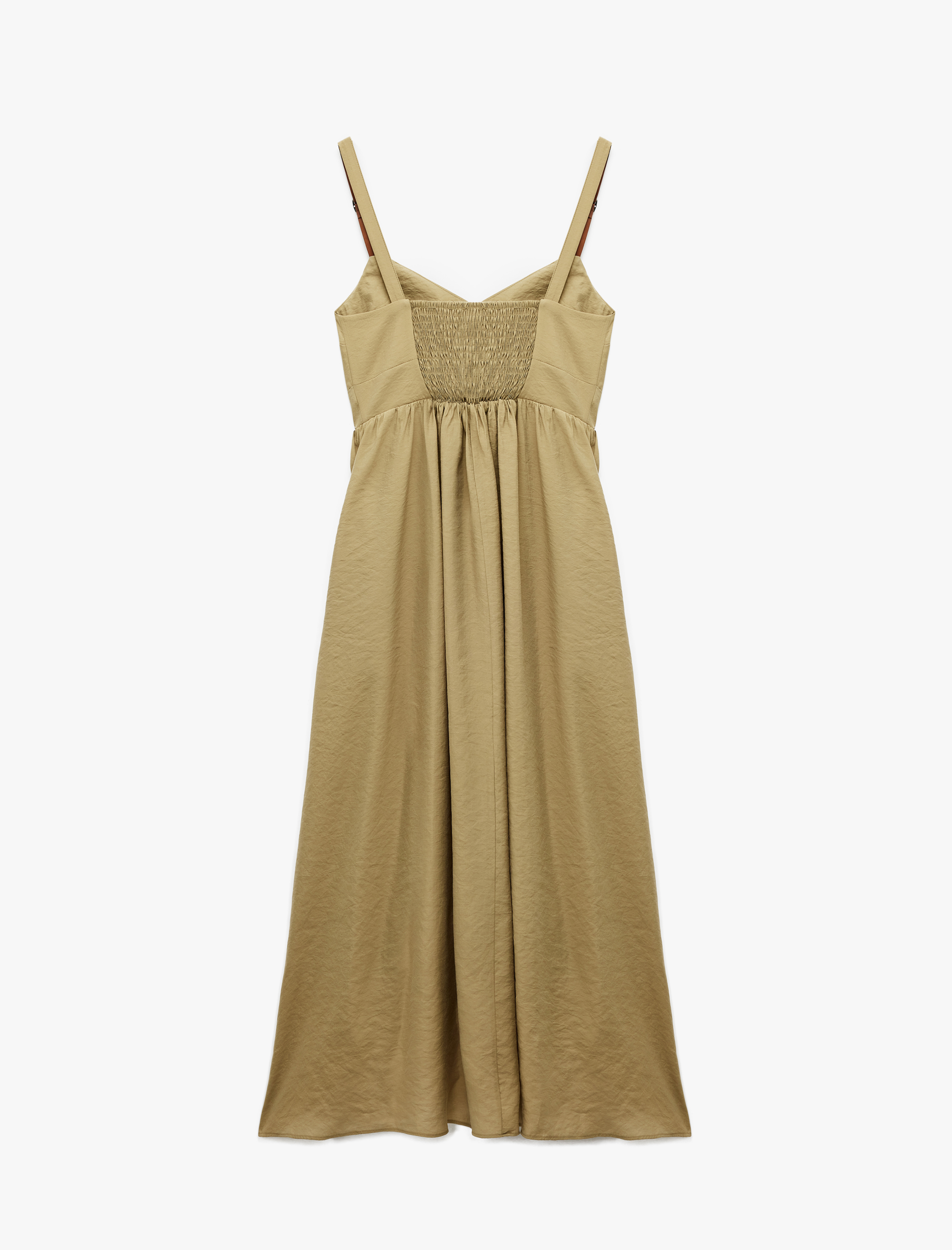   Koton X Sima Tarkan - Kolsuz V Yaka A Kesim Modal Askılı Uzun Elbise