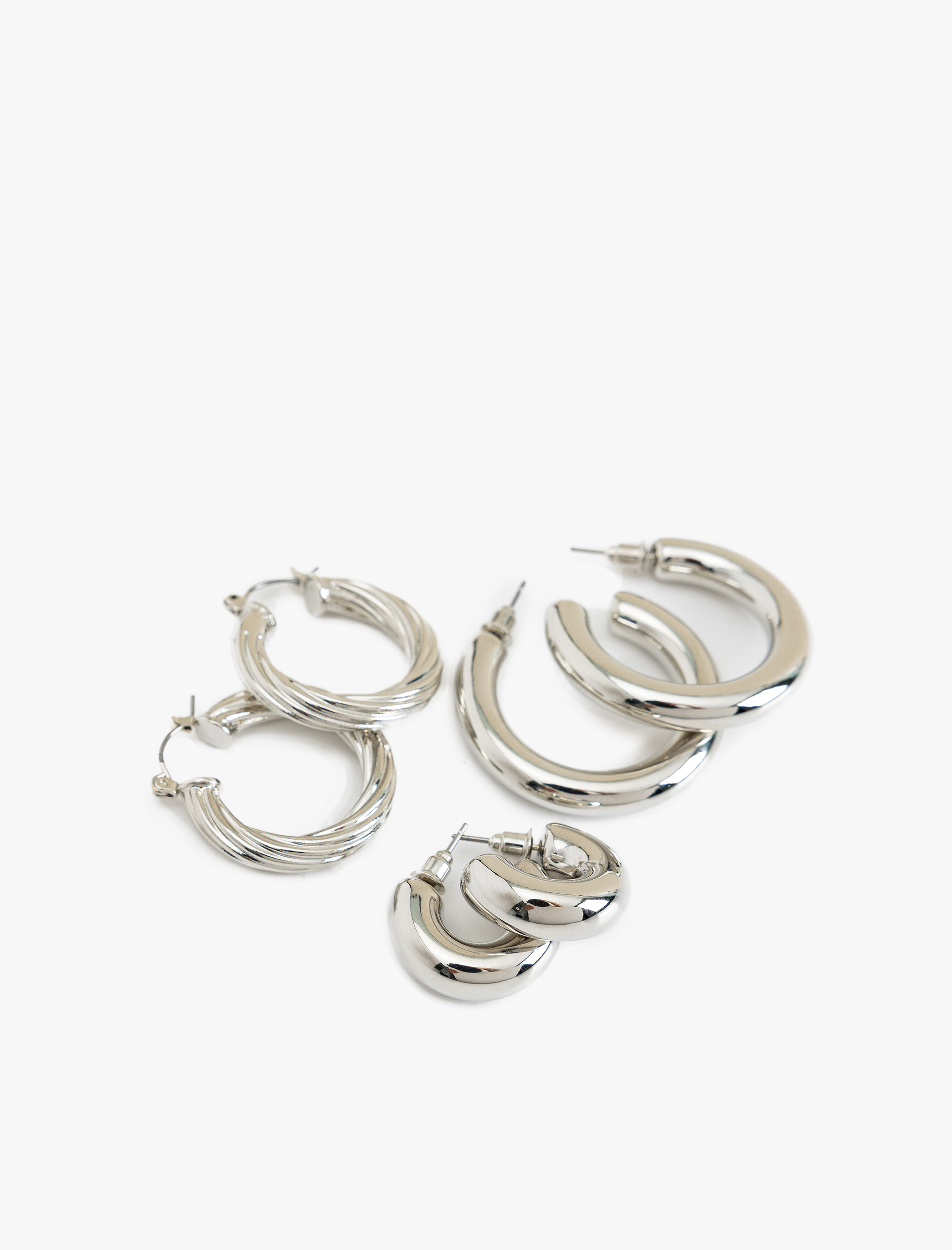  Kadın 3'lü Halka Küpe Seti