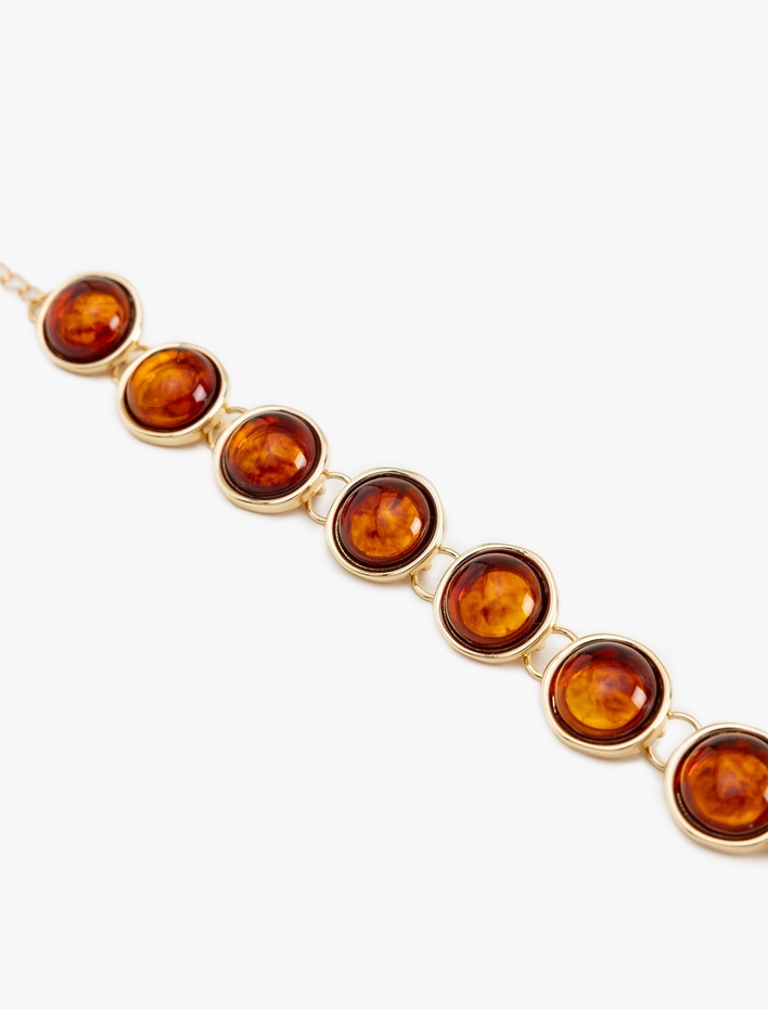 Kadın Taş Detaylı Zincir Bilezik