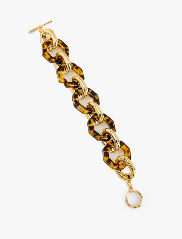 Kadın Geometrik Leopar Desenli Bileklik