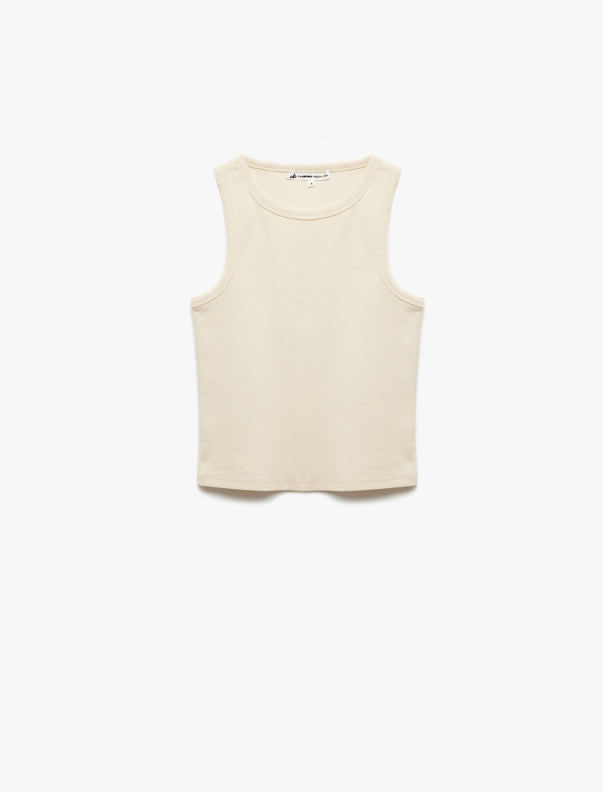   Bisiklet Yaka Kolsuz Slim Fit Basic Kadın Atlet