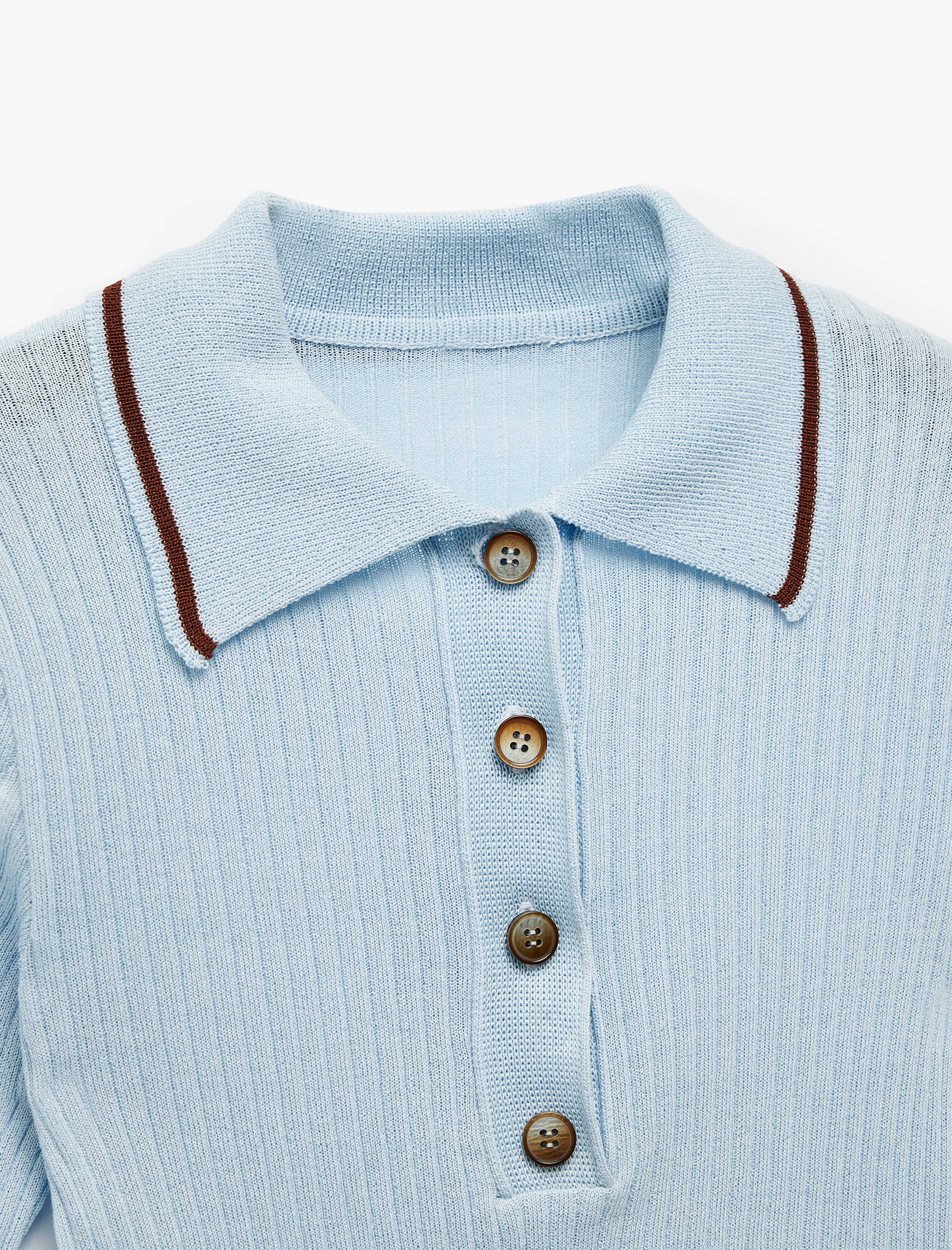   Koton X Melis Ağazat - Kısa Kollu Düğmeli Polo Yaka Triko Kazak