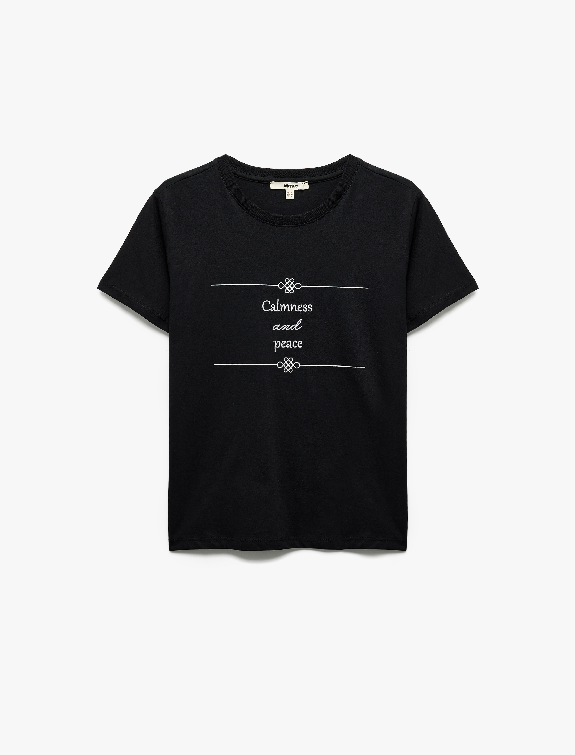   Baskılı Tişört Bisiklet Yaka Kısa Kollu Pamuklu