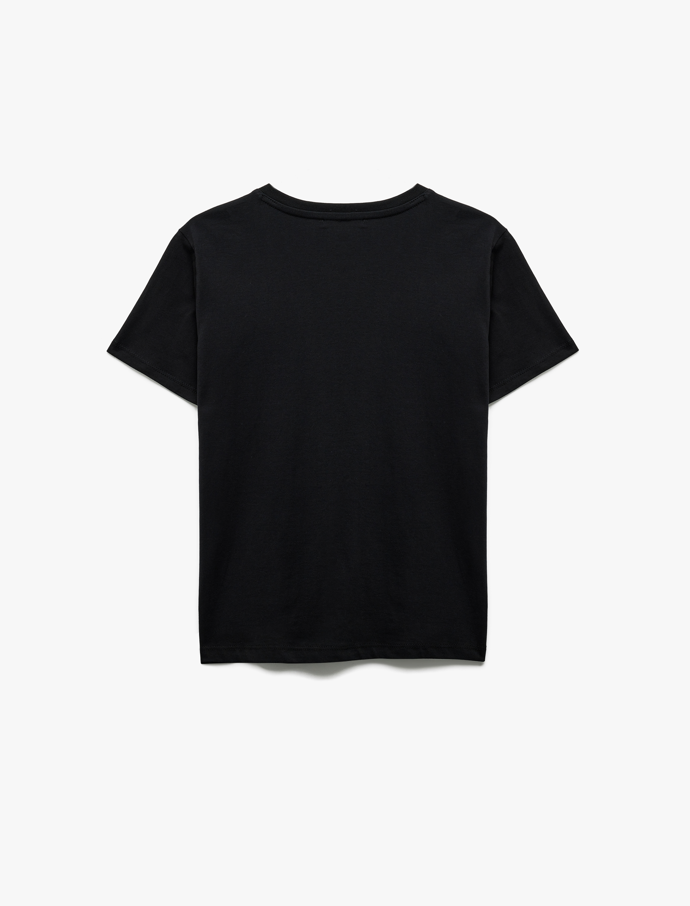   Baskılı Tişört Bisiklet Yaka Kısa Kollu Pamuklu