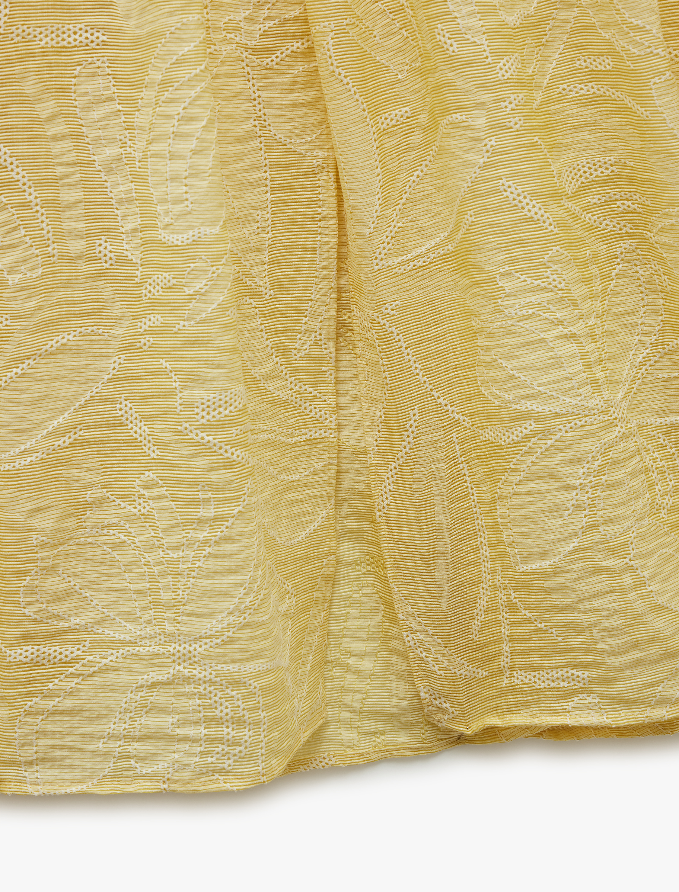   Astarlı Yırtmaçlı Viskon Karışımlı Dokulu Pileli Çiçekli Uzun Kloş Etek