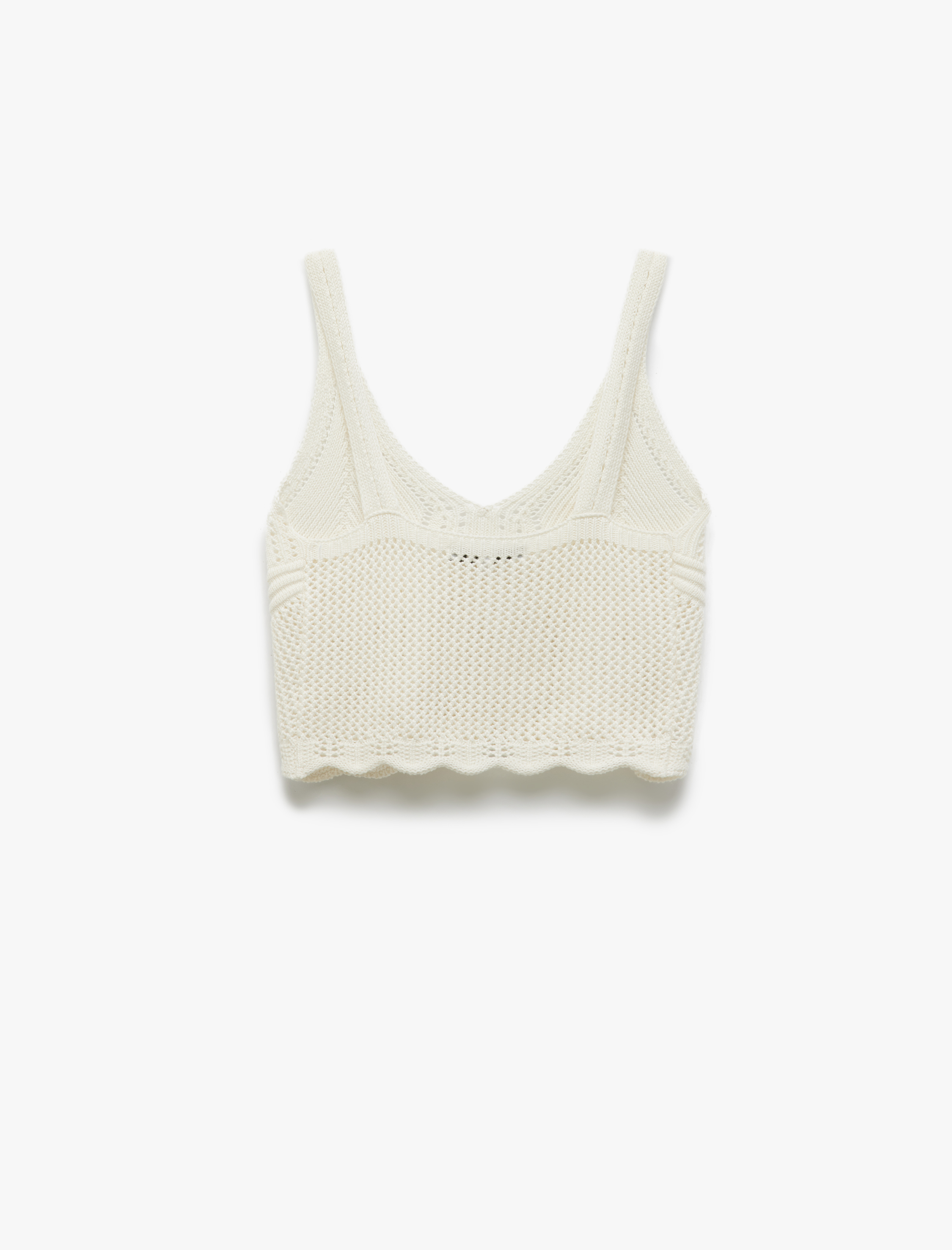   Koton X Sibil Çetinkaya - V Yaka Kolsuz Ajurlu Kroşe Askılı Bluz