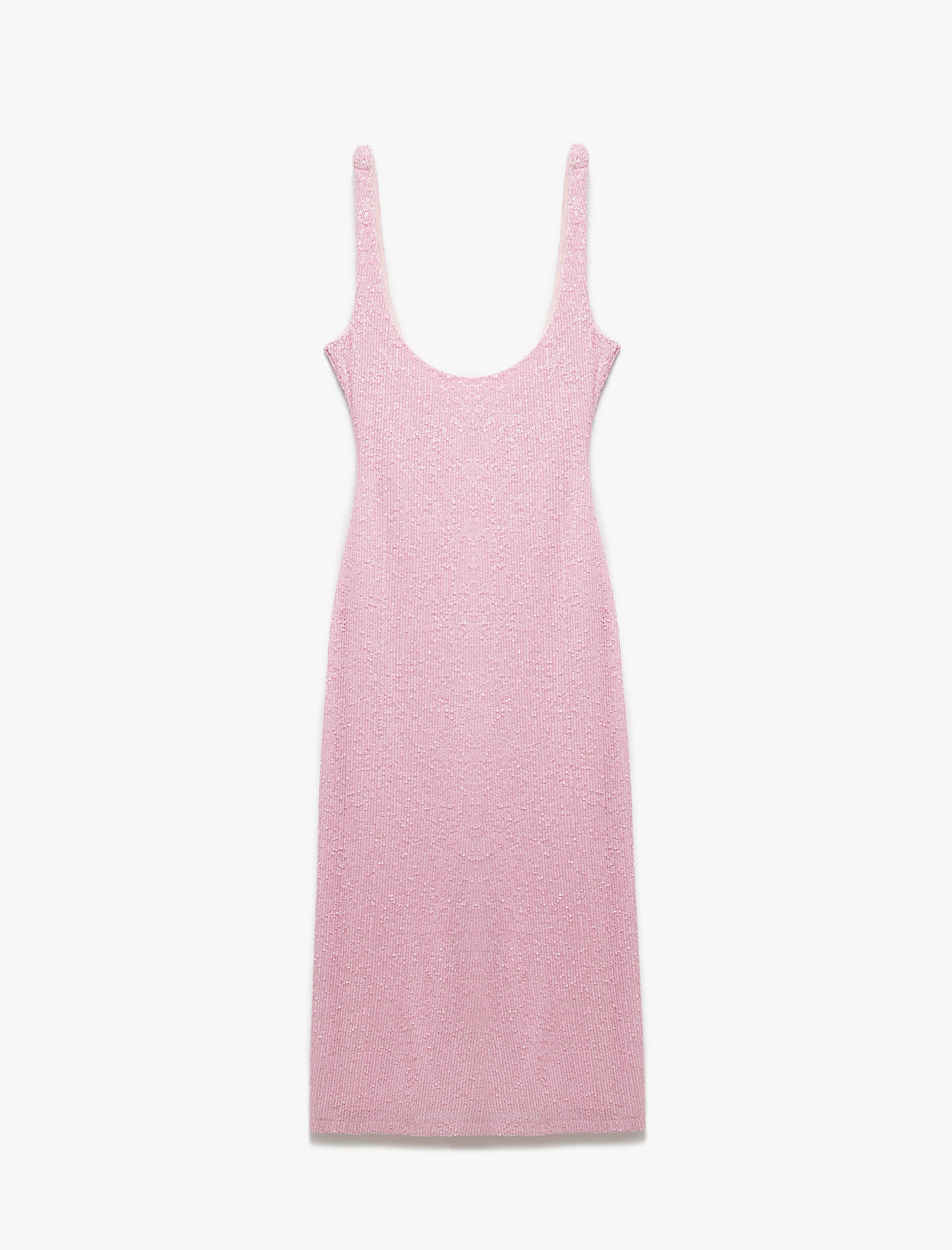   Koton X Sibil Çetinkaya - U Yaka Kolsuz Pullu Payetli Midi Slip Abiye Elbise