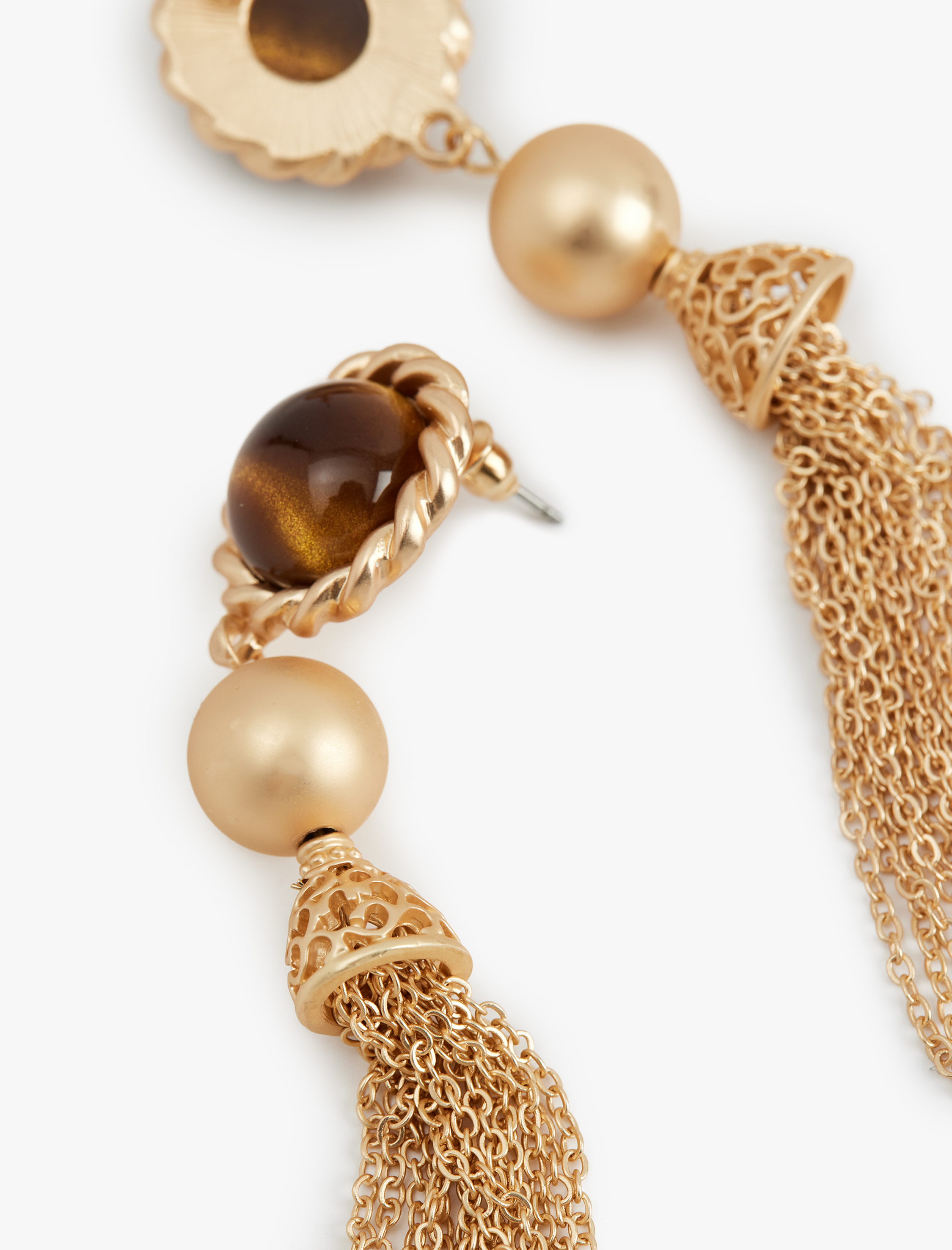  Kadın Çelik Karışımlı Büyük Boy Boncuklu Zincir Sallantılı Küpe