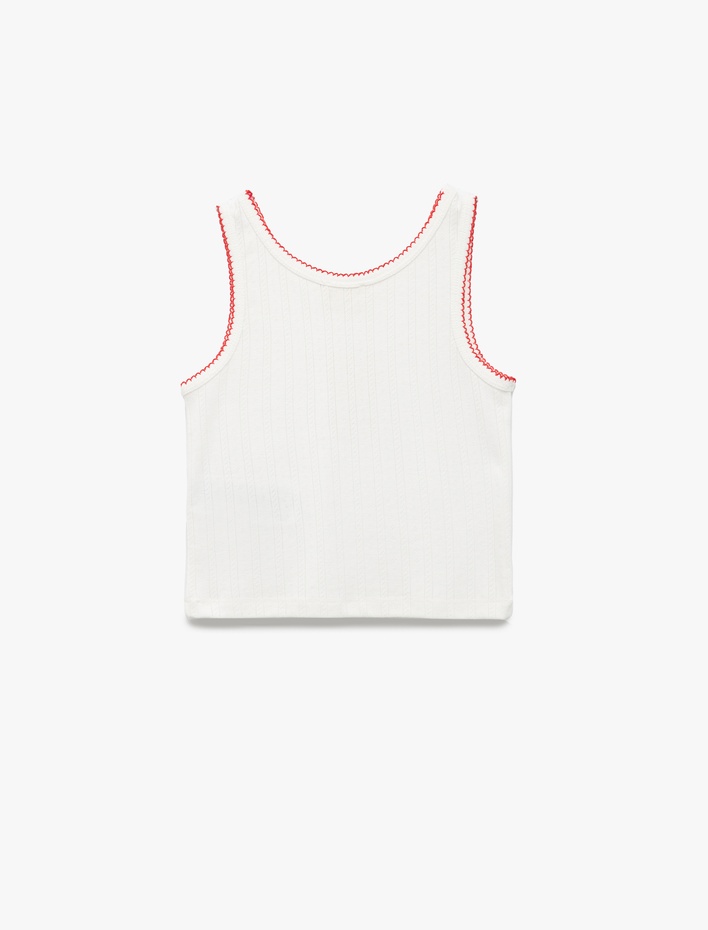 Kız Çocuk Çilek Baskılı Bisiklet Yaka Kolsuz Atlet