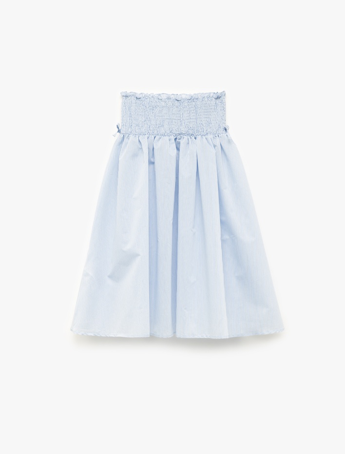 Kız Çocuk Pamuklu Kurdele Detaylı Gipeli Diz Altı Tüllü Etek