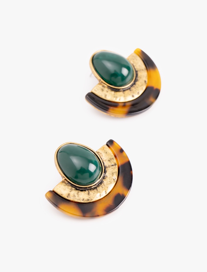 Kadın Çok Renkli Geometrik Küpe