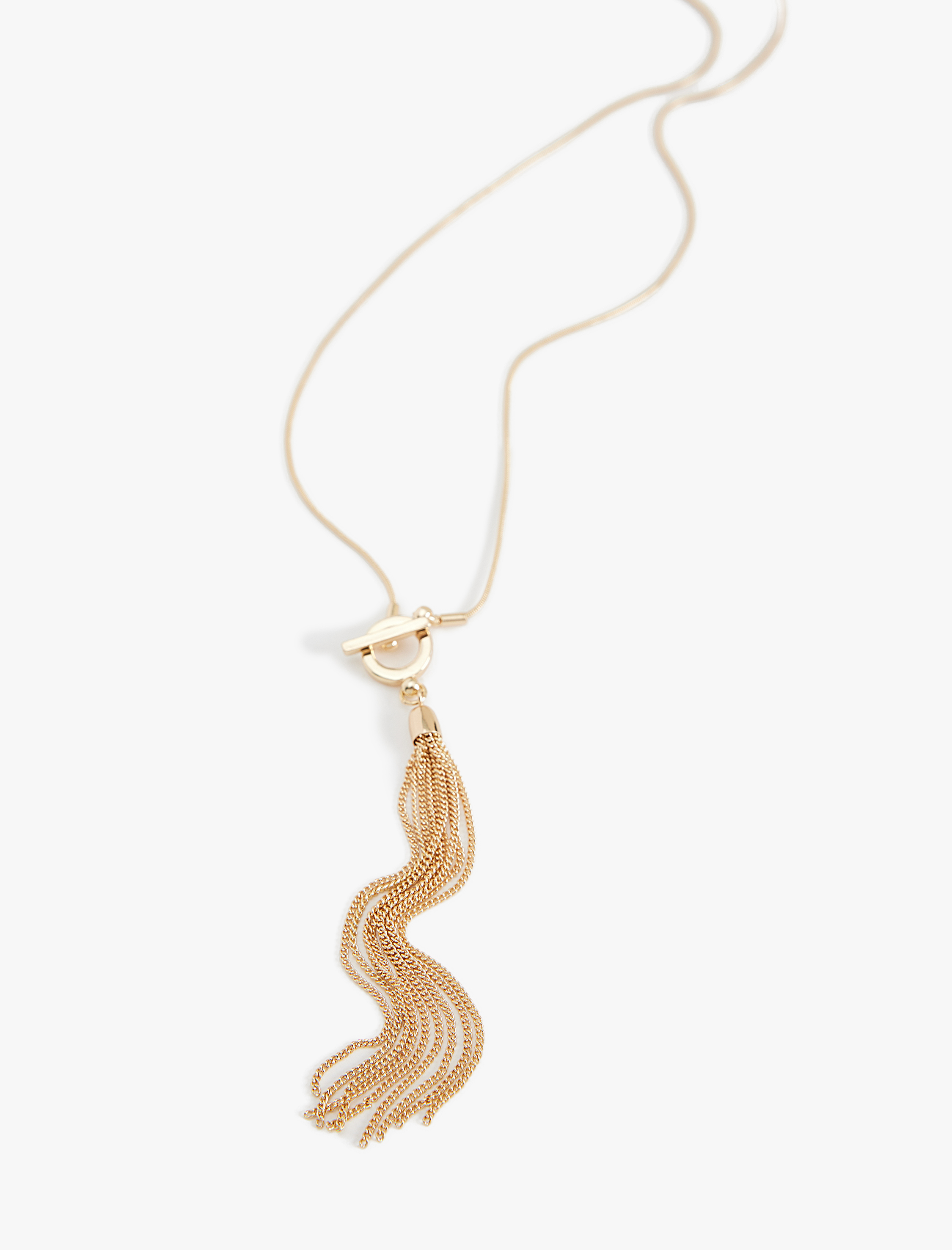  Kadın Zincir Püskül Detaylı Çelik Kolye