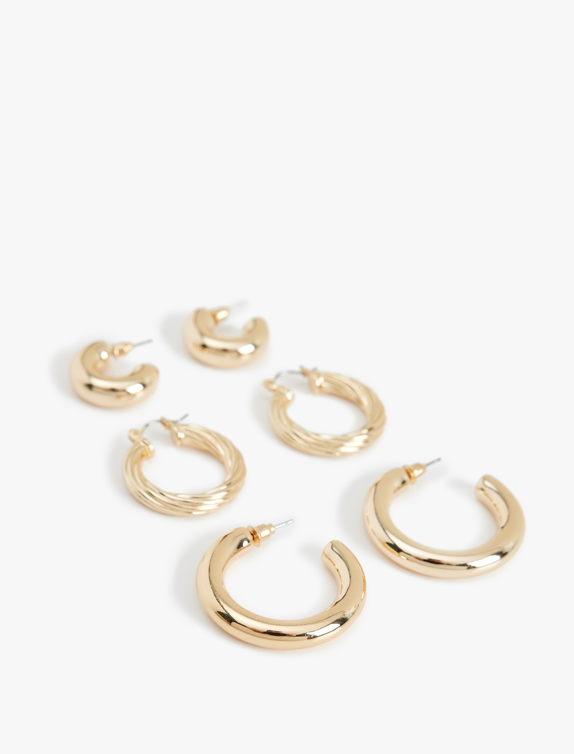  Kadın 3'lü Halka Küpe Seti