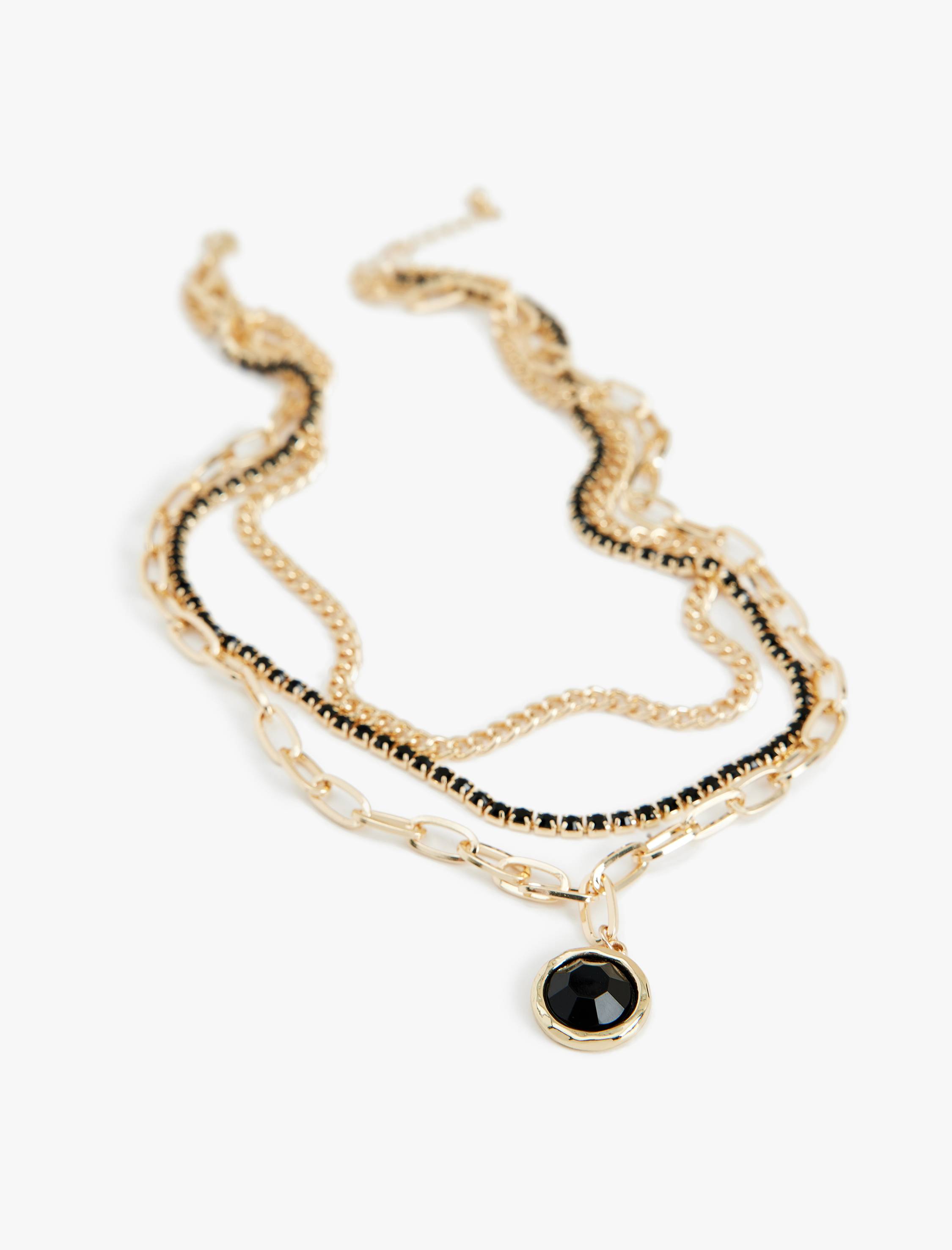  Kadın Taşlı 3 Sıra Zincir Kolye