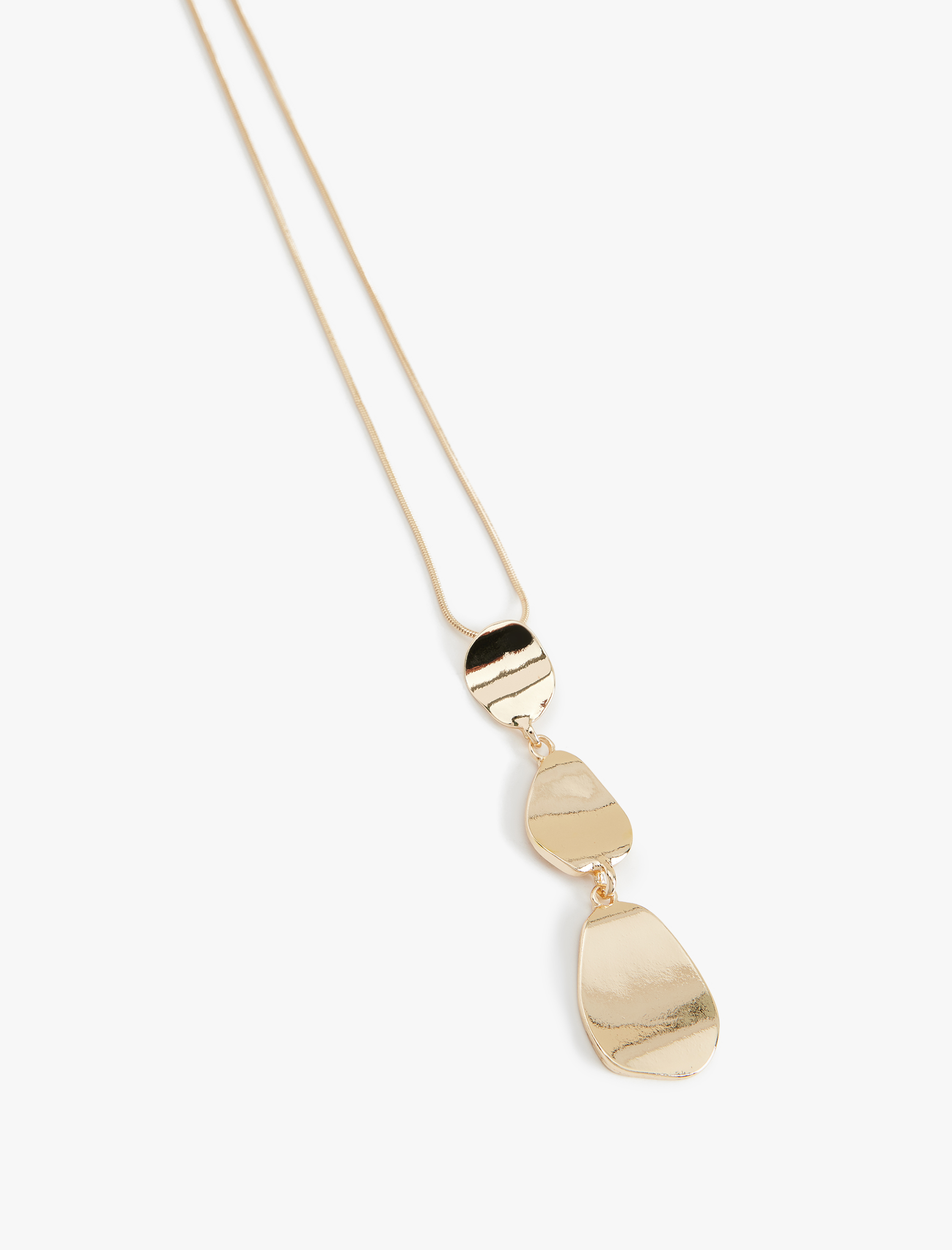  Kadın Soyut Charm Detaylı Çelik Karışımlı Kolye