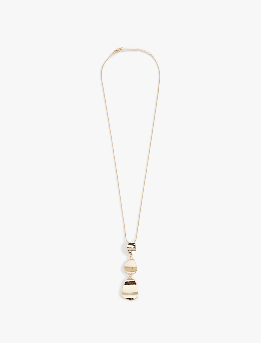  Kadın Soyut Charm Detaylı Çelik Karışımlı Kolye