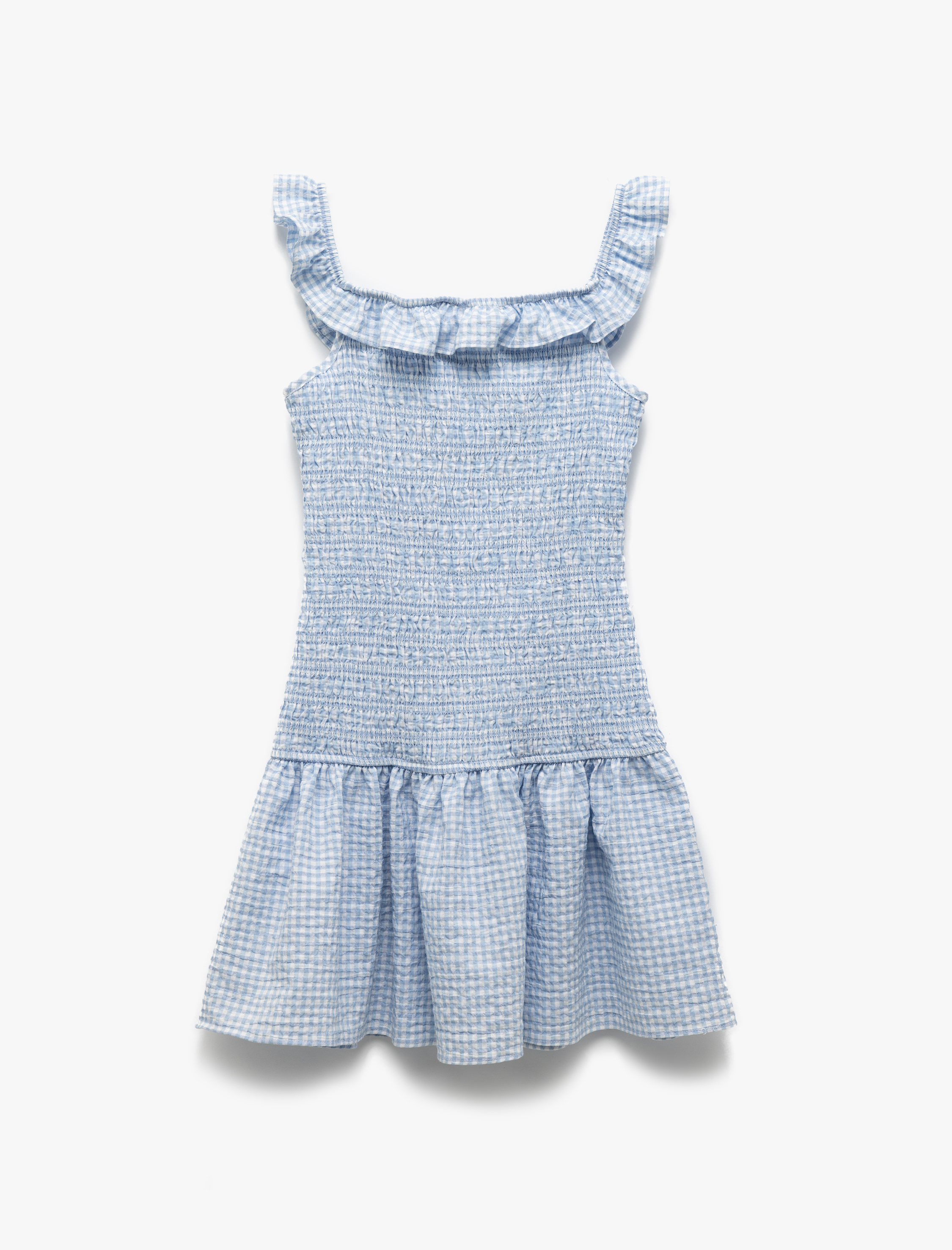   Koton X İnji - Kayık Yaka Gipeli Omzu Açık Pötikareli Fırfır Detaylı Mini Elbise