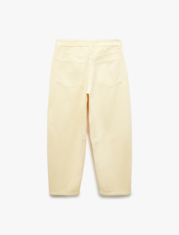Koton X İnji - Pamuklu Cep Detaylı Rahat Kesim Barrel Fit Jean Pantolon_5