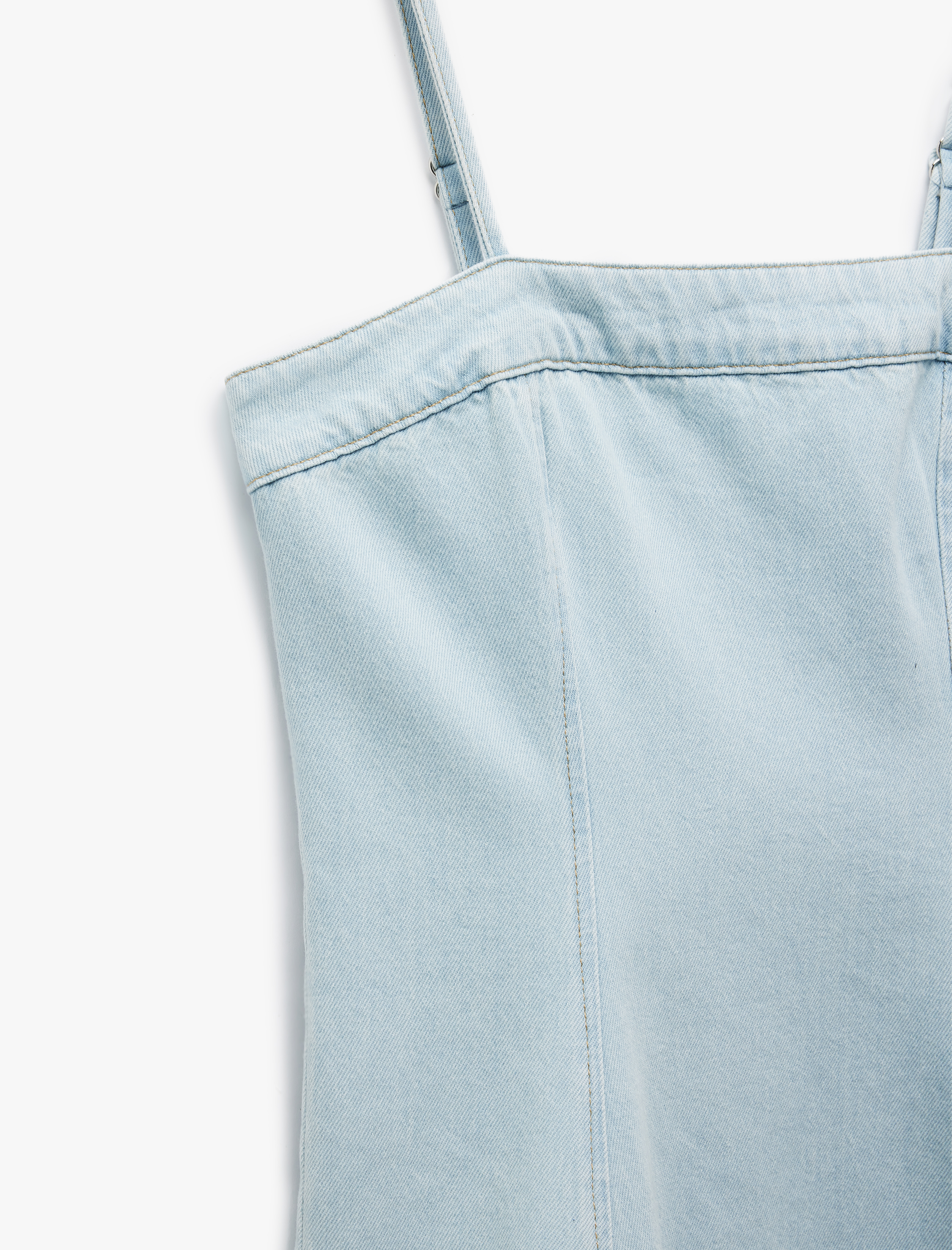 Koton X İnji - Askılı A Kesim Pamuklu Mini Denim Elbise