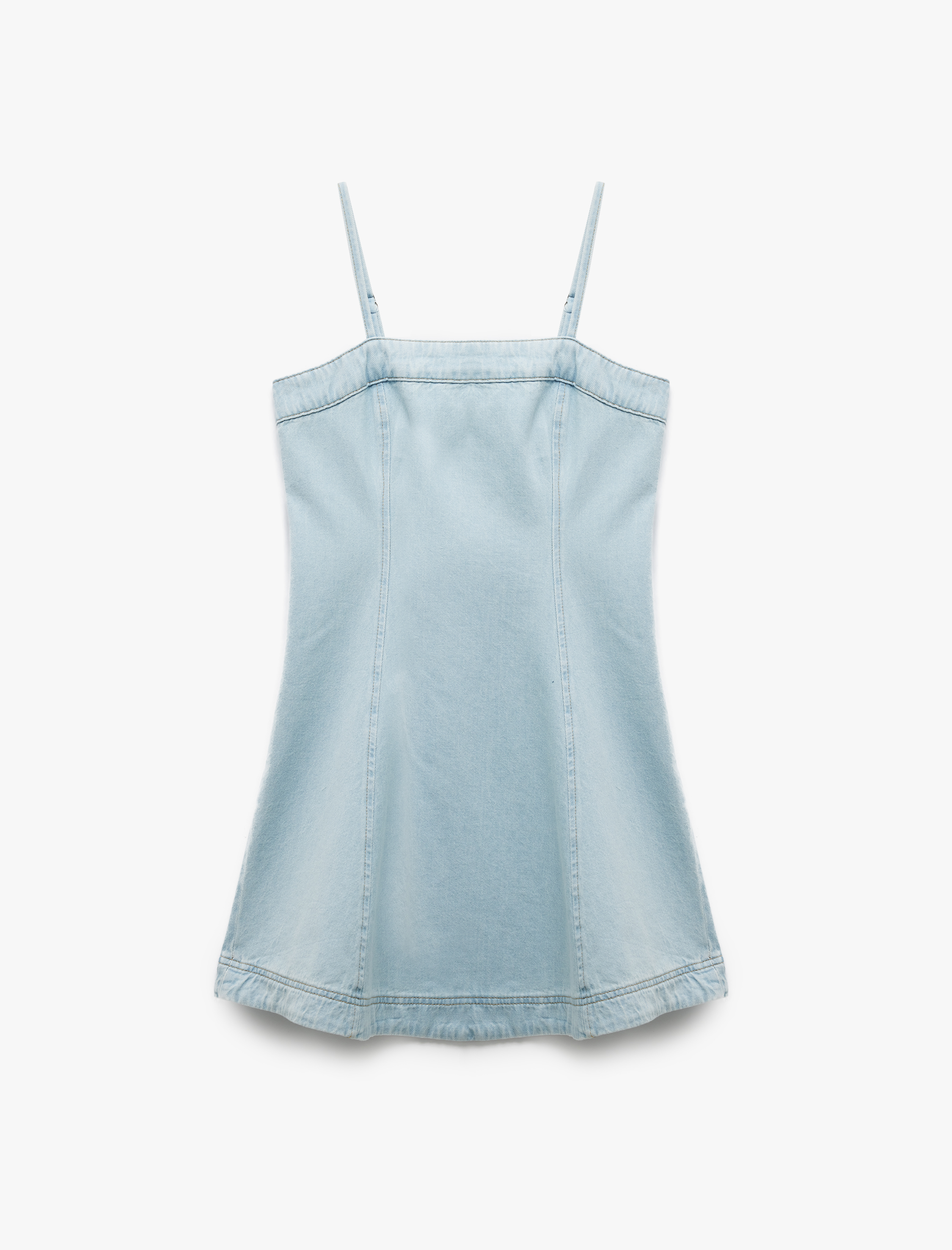 Koton X İnji - Askılı A Kesim Pamuklu Mini Denim Elbise
