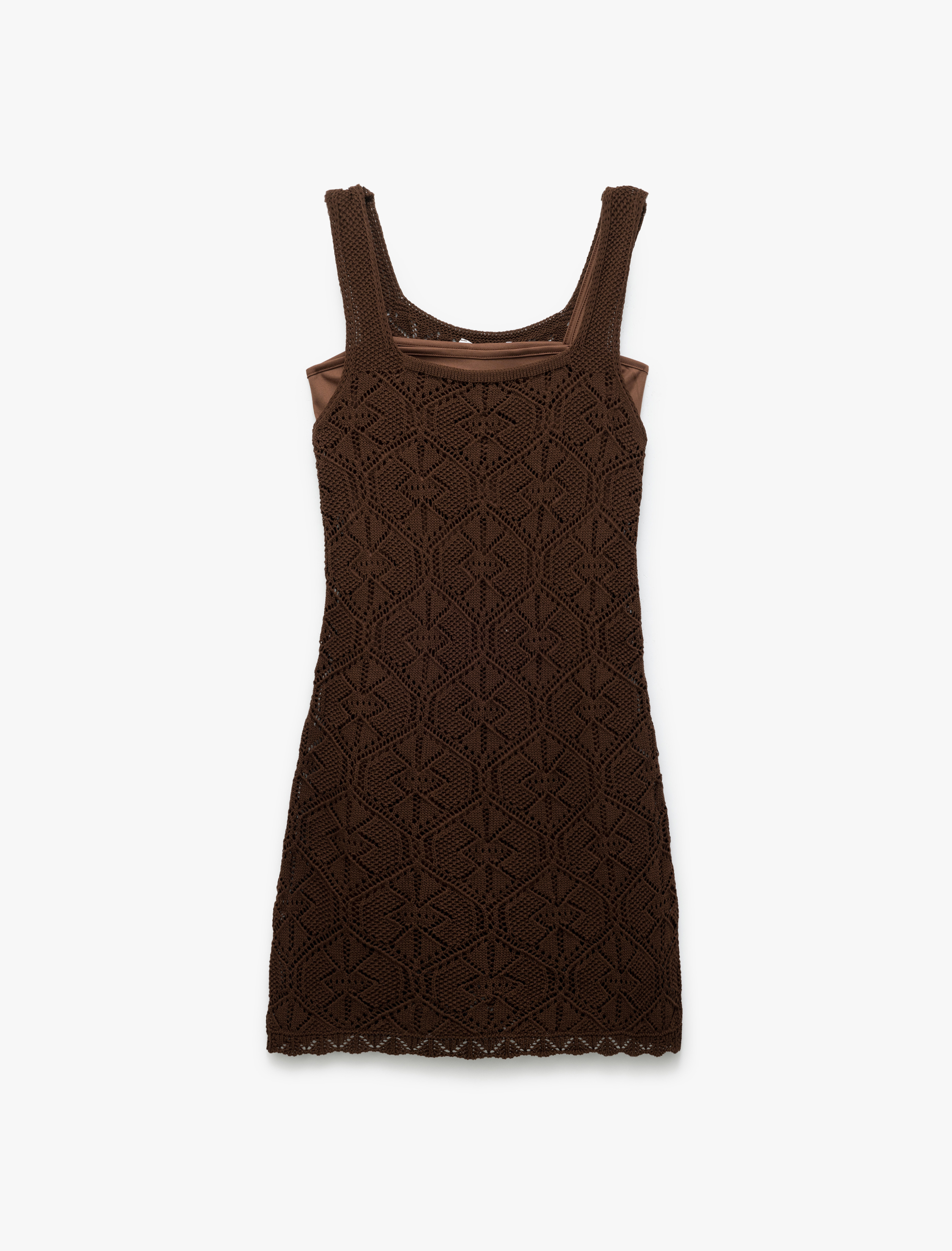   Koton X İnji - Jakarlı Bisiklet Yaka Kolsuz Mini Slim Elbise