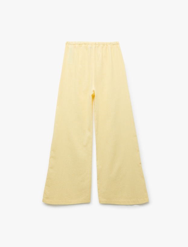 Koton X İnji - Beli Bağcıklı Düz Paça Viskon Karışımlı Pantolon_3