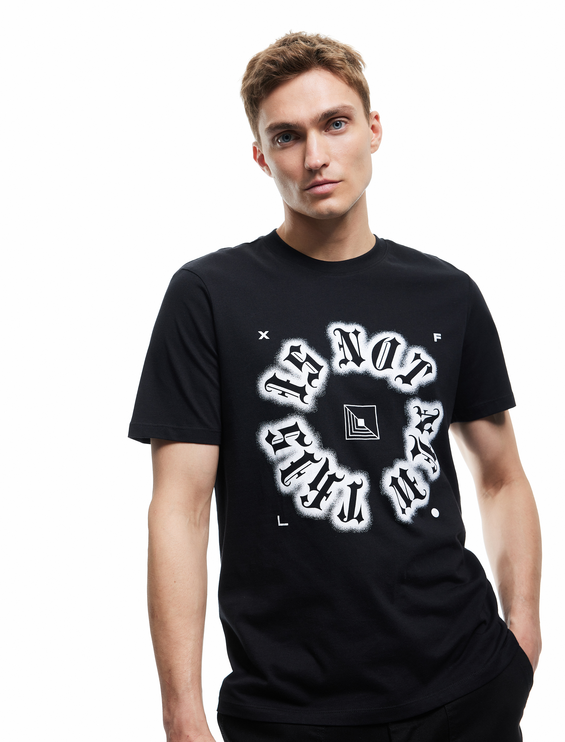   Baskılı Tişört Gotik Temalı Bisiklet Yaka Kısa Kollu