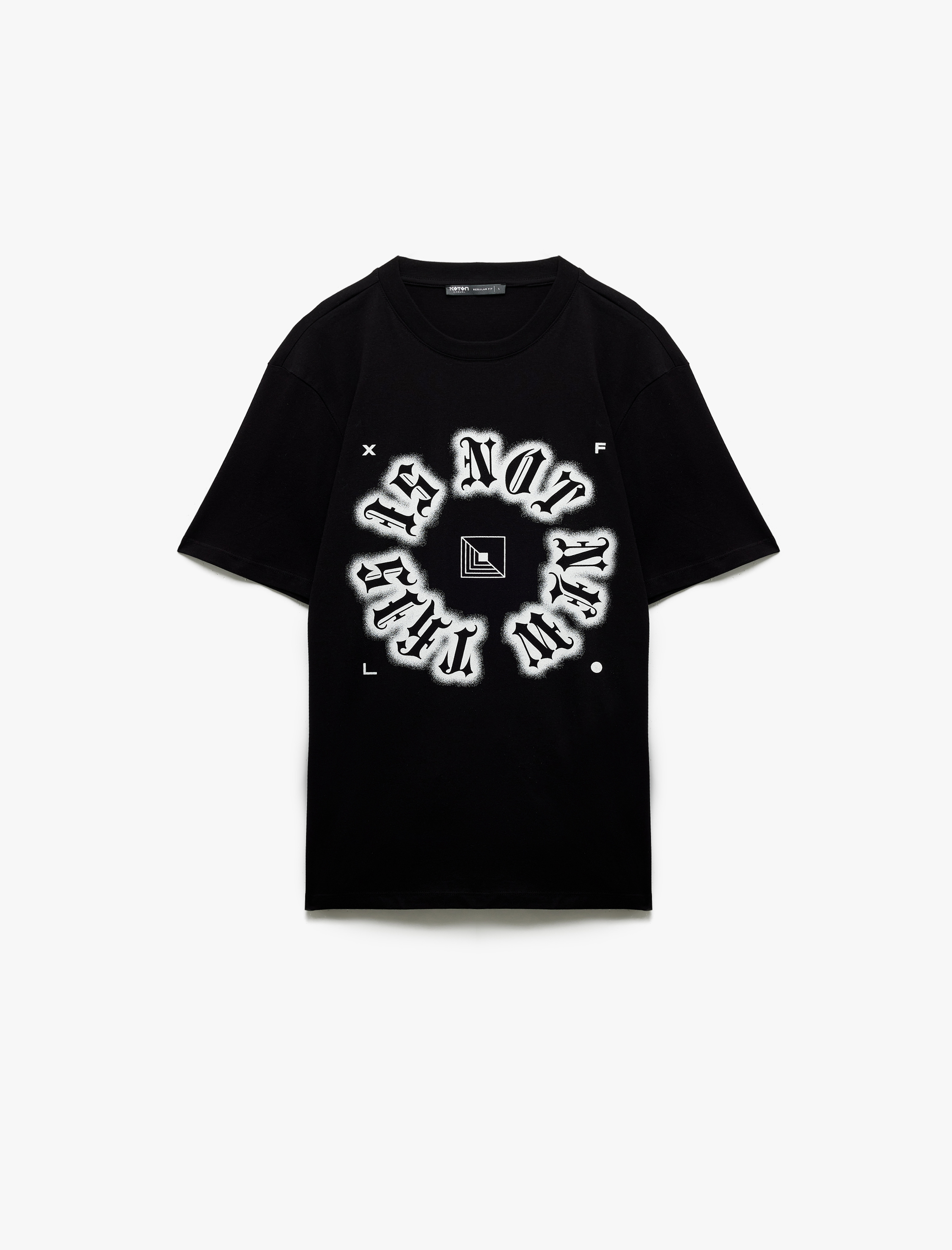   Baskılı Tişört Gotik Temalı Bisiklet Yaka Kısa Kollu