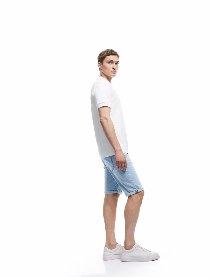  Oversize Kot Şort Bermuda Cep Detaylı Pamuklu