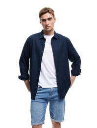 Oversize Kot Şort Bermuda Cep Detaylı Pamuklu