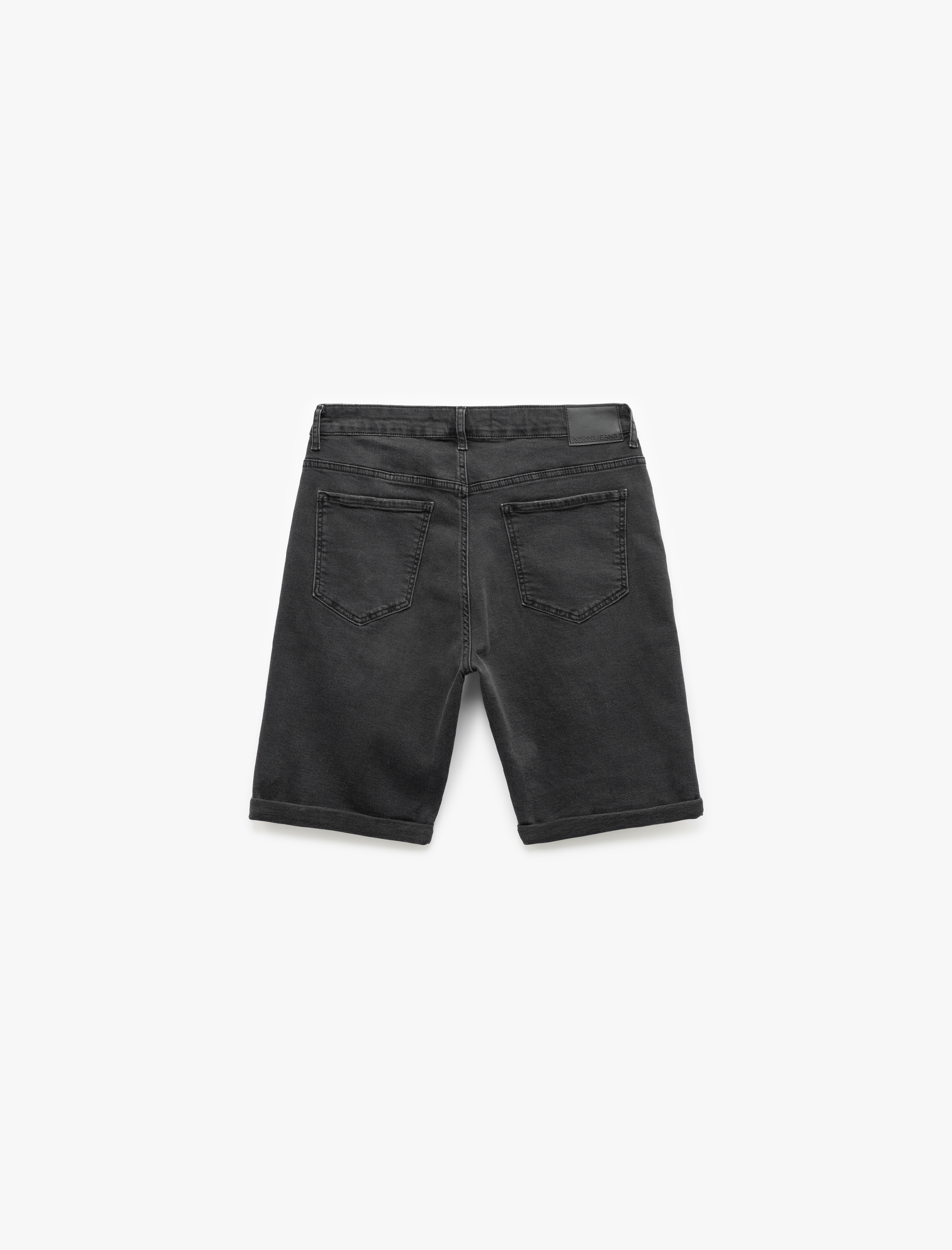   Kot Şort Bermuda Bol Kalıp Cep Detaylı Pamuklu