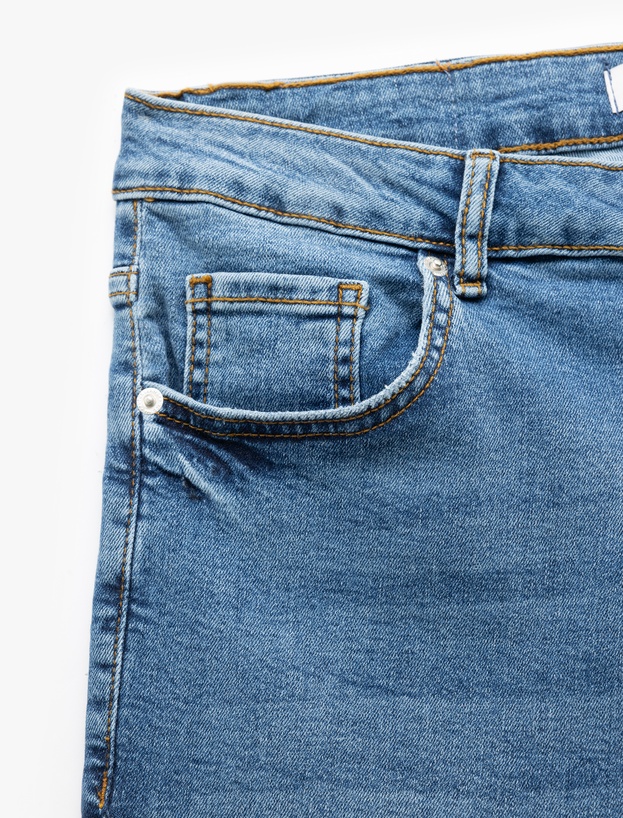 Oversize Kot Şort Bermuda Cep Detaylı Pamuklu_6