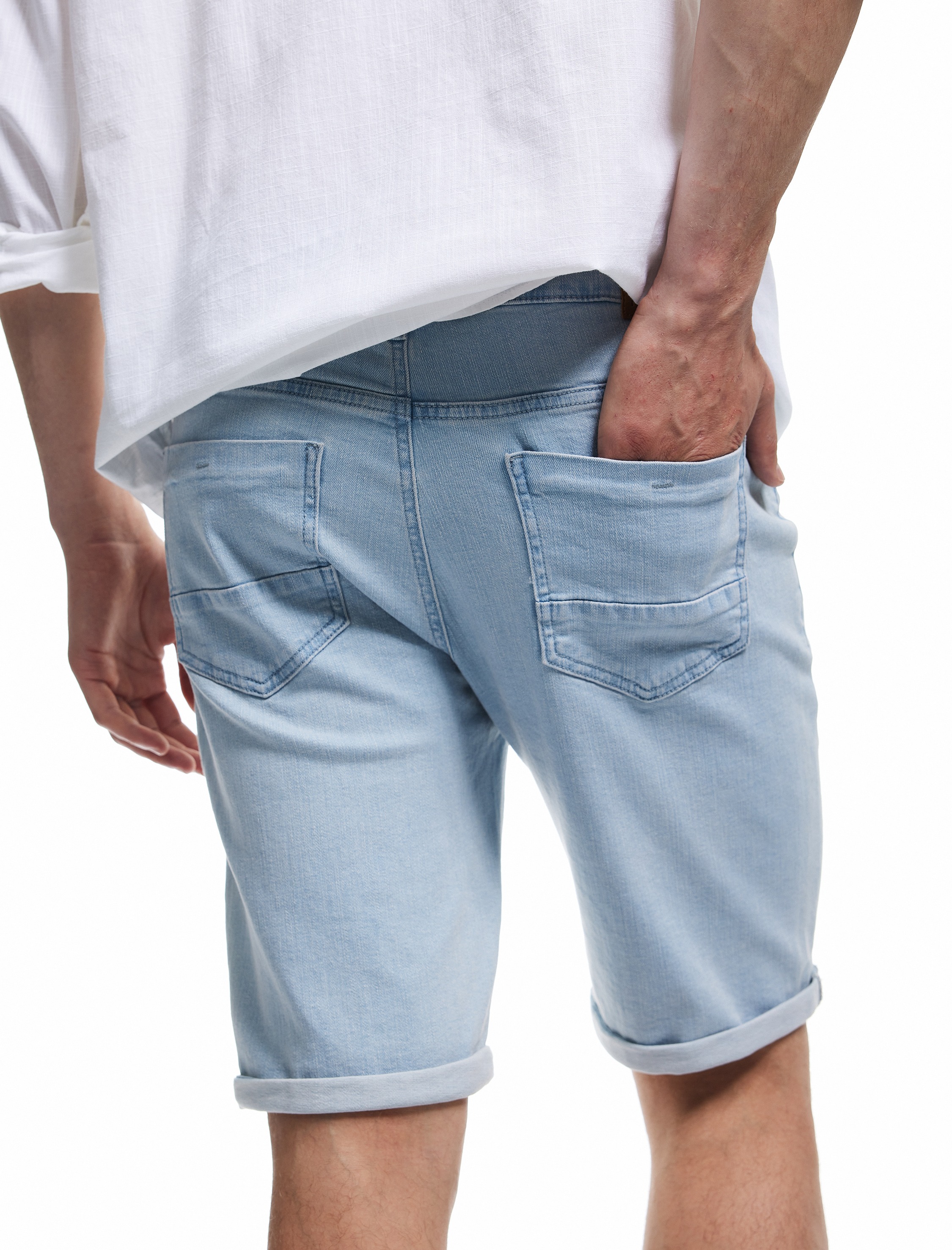 Kot Şort Slim Fit Cep Detaylı Pamuklu