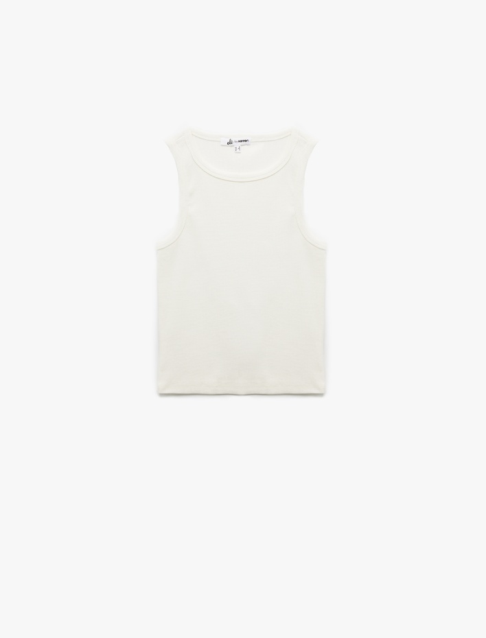 Bisiklet Yaka Kolsuz Slim Fit Basic Kadın Atlet