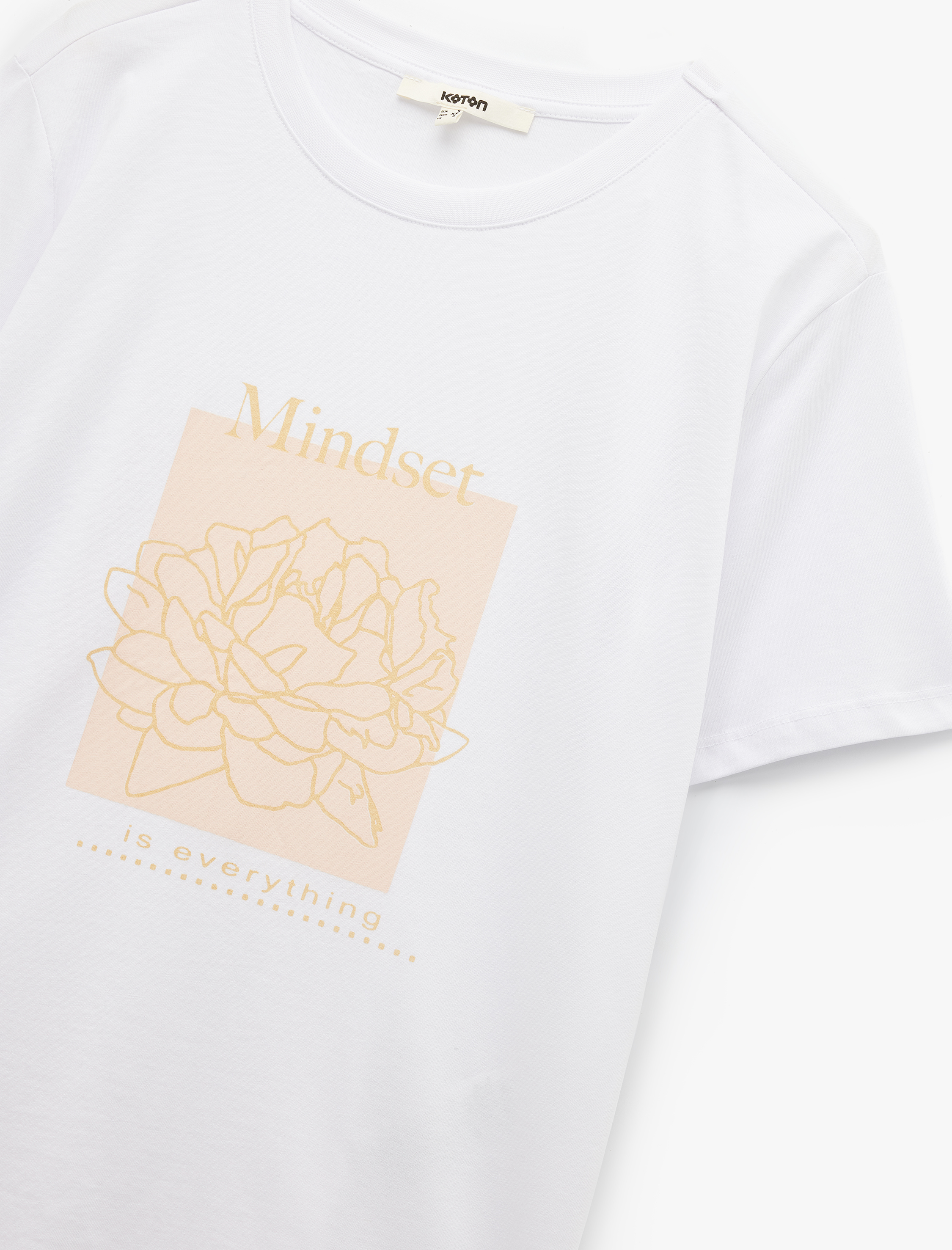   Bisiklet Yaka Kısa Kollu Pamuklu Baskılı Tişört