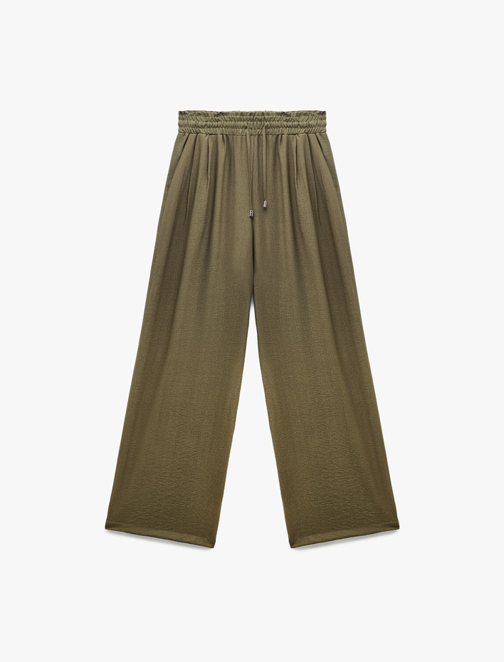 Regular Fit Viskon Geniş Paça Palazzo Pantolon