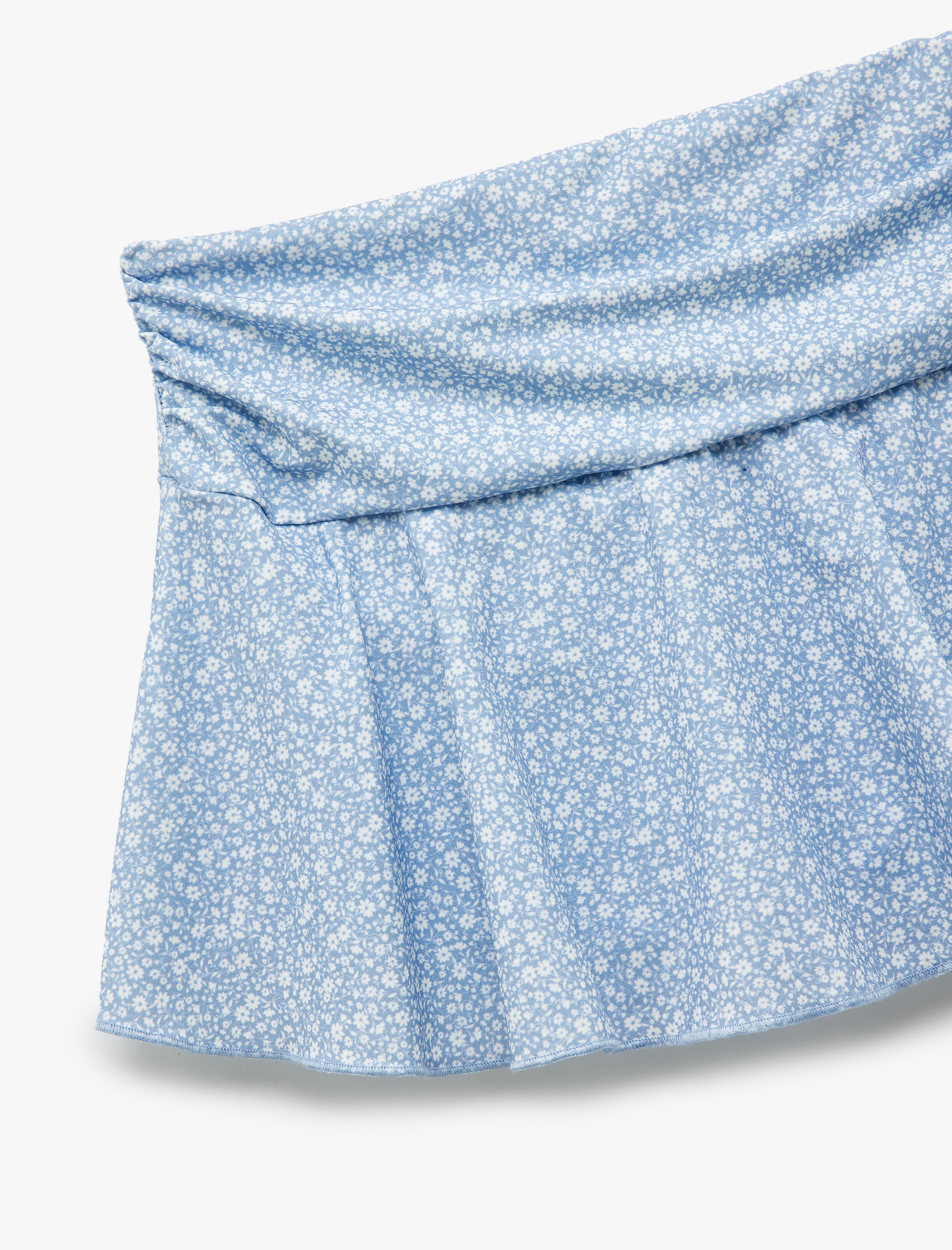   Çiçekli Dar Kesim Volanlı Mini Şort Etek