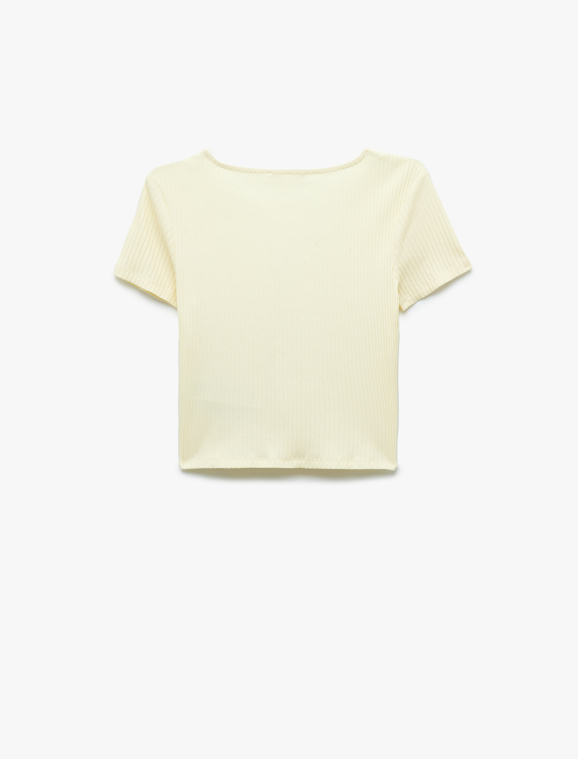   Dantel Detaylı Kısa Kollu V Yaka Tişört