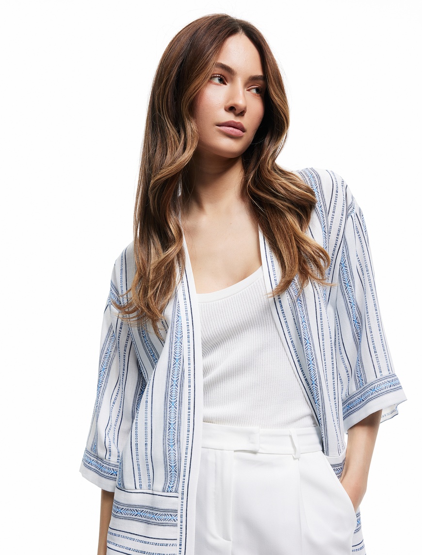   3/4 Geniş Kol Oversize Kimono Ceket