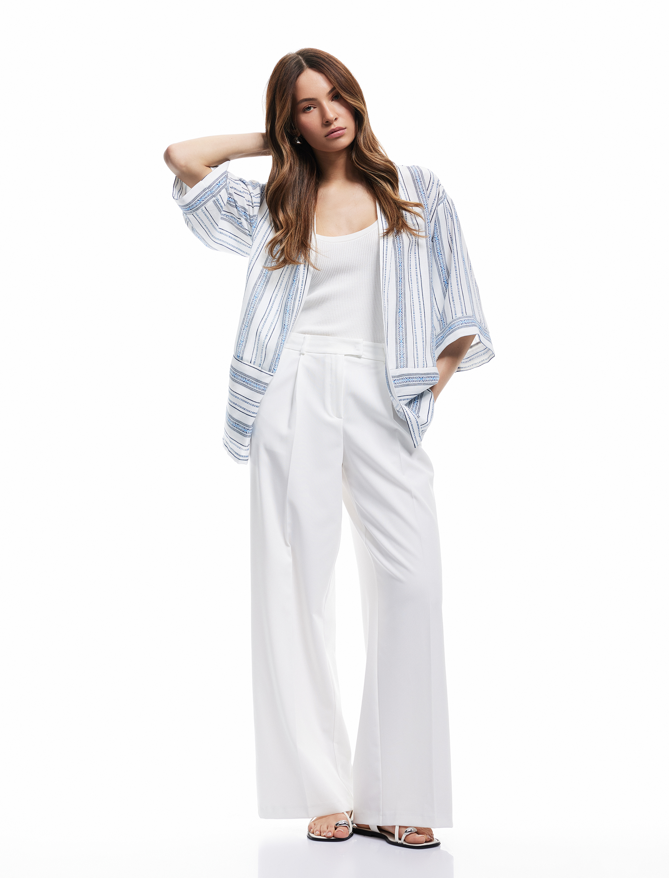   3/4 Geniş Kol Oversize Kimono Ceket