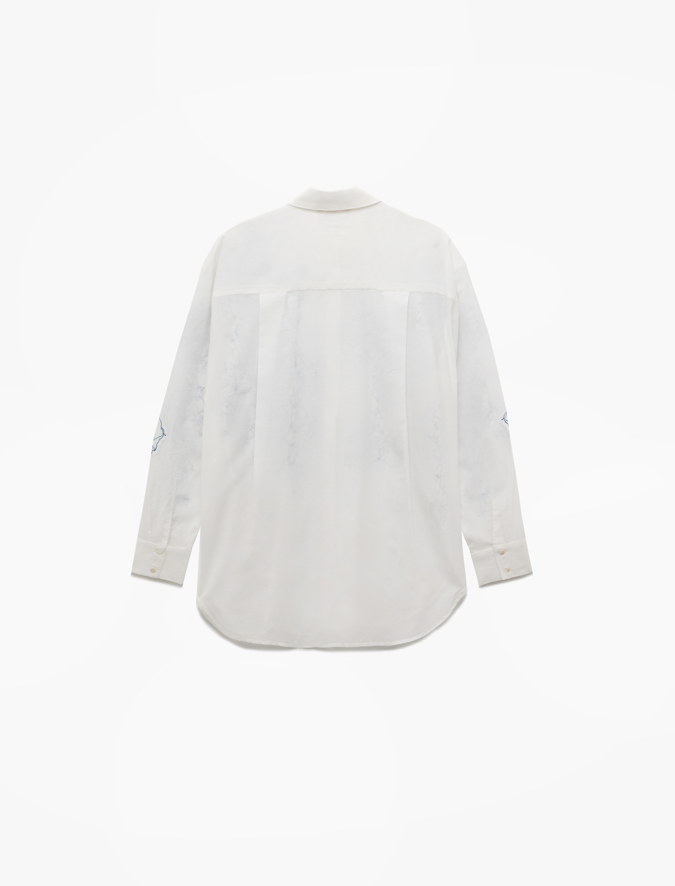   Pamuklu Uzun Kollu Gömlek Yaka İşlemeli Çiçekli Tunik