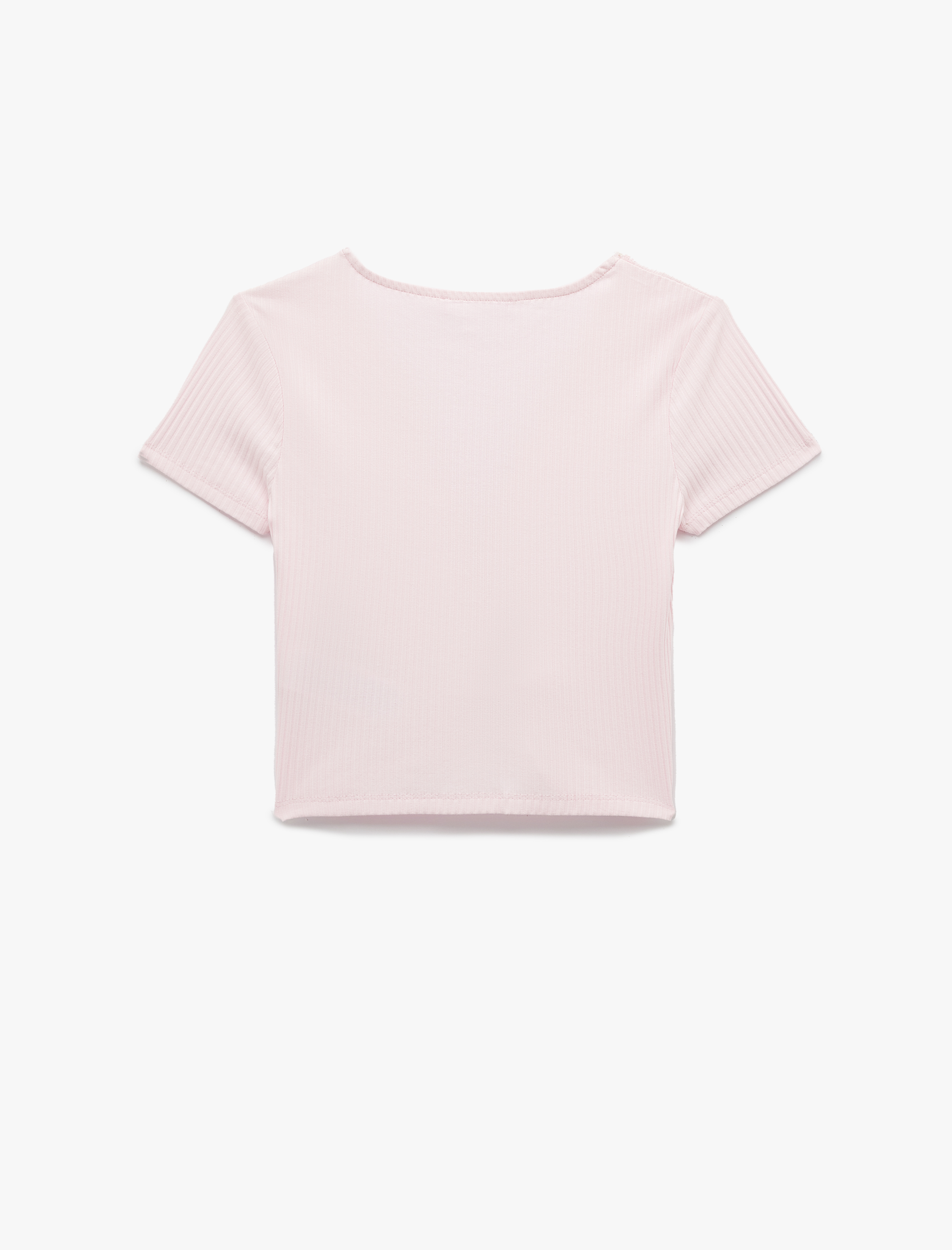   Dantel Detaylı Kısa Kollu V Yaka Tişört