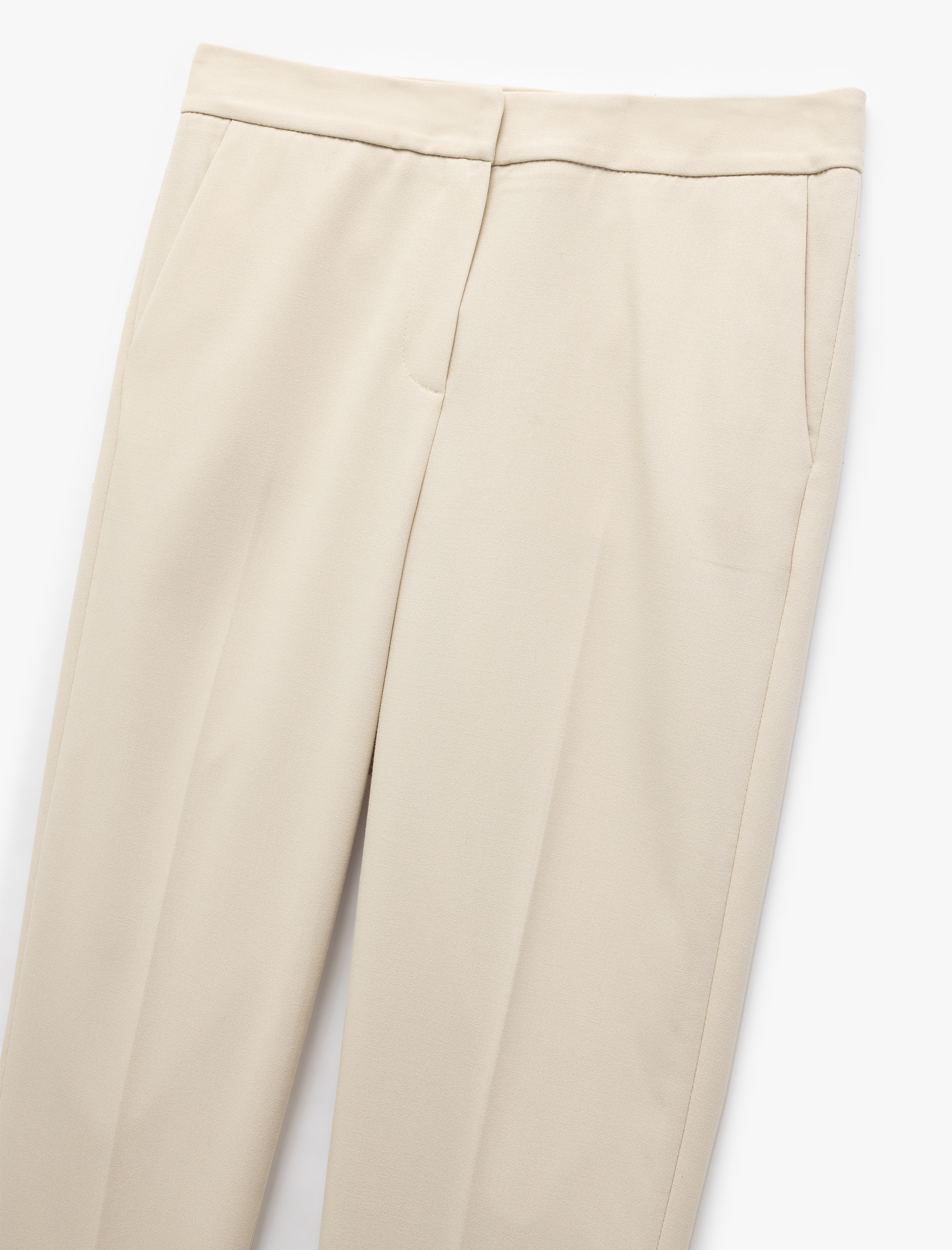   Slim Fit Cepli Yüksek Bel Cigarette Kumaş Pantolon