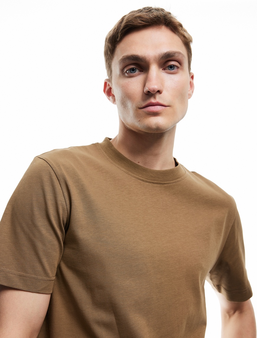   Basic Tişört Regular Fit Kısa Kollu Bisiklet Yaka Pamuklu