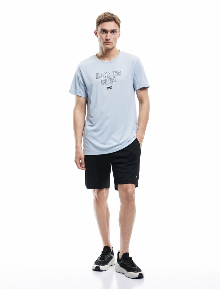  Kısa Kollu Baskılı Regular Fit Bisiklet Yaka Spor Tişört