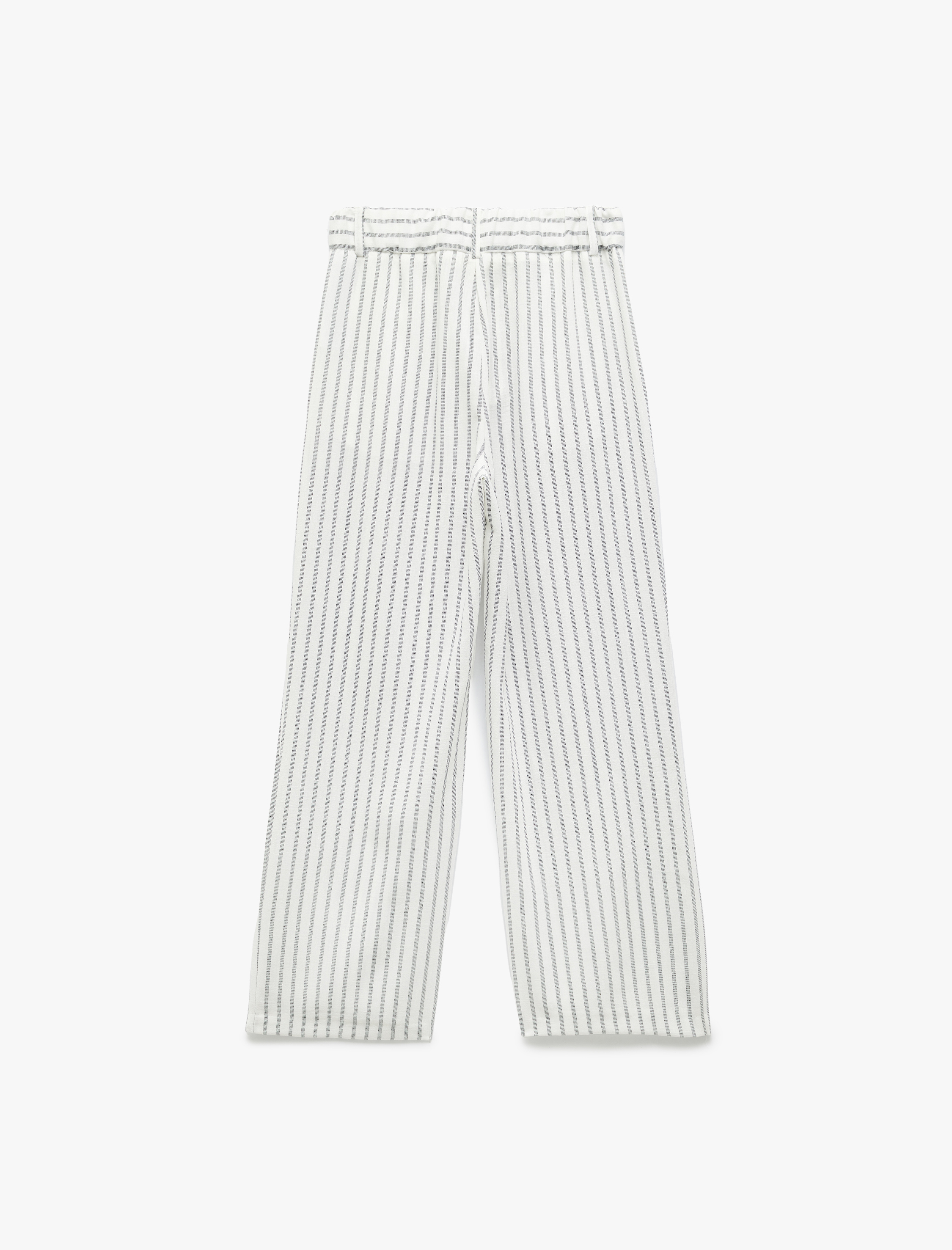   Keten Görünümlü Pileli Cepli Bol Paça Pantolon