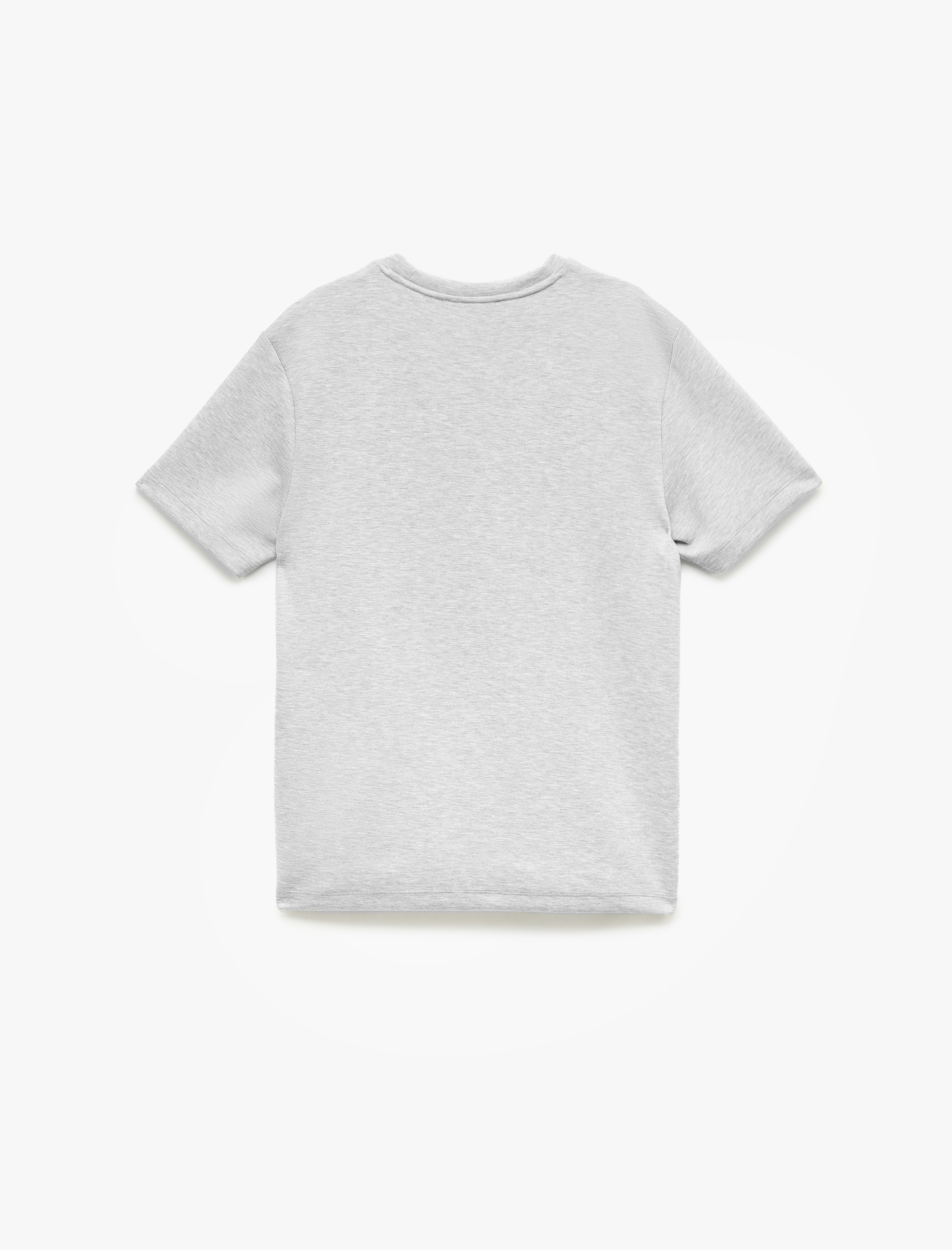   Kısa Kollu Regular Fit Viskon Karışımlı Bisiklet Yaka Scuba Kumaş Basic Tişört