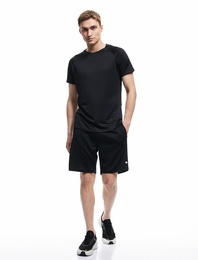 Kısa Kollu Bisiklet Yaka Reglan Kol Arkası Baskılı Slim Fit Spor Tişört