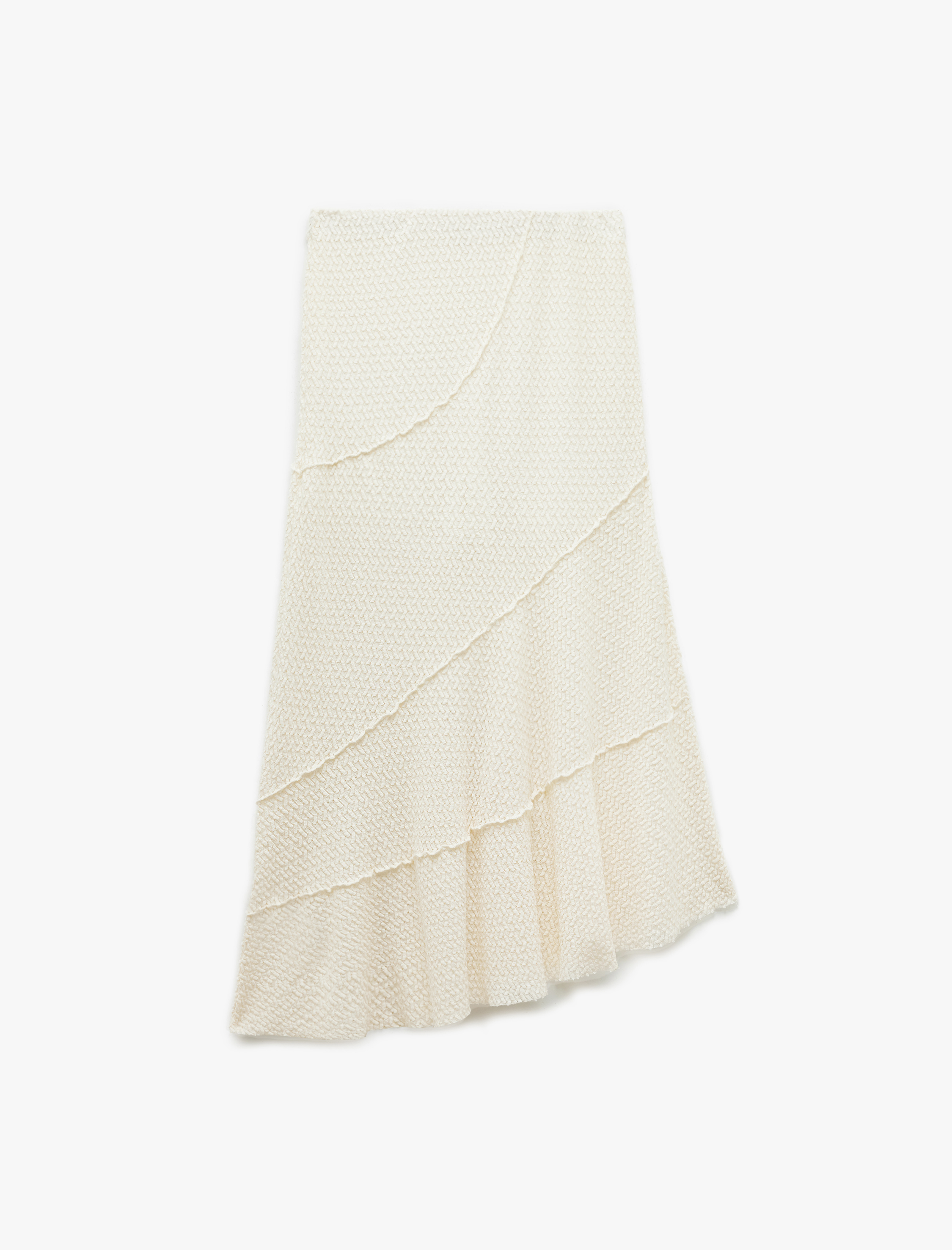   Standart Bel Dokulu Asimetrik Kesim Midi Etek